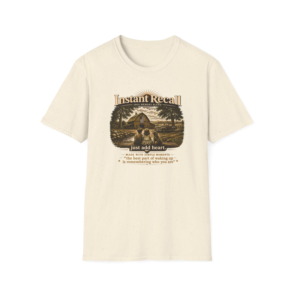 Instant Recall Vintage Barn T-Shirt — 'Just Add Heart' Nostalgic Farm Tee