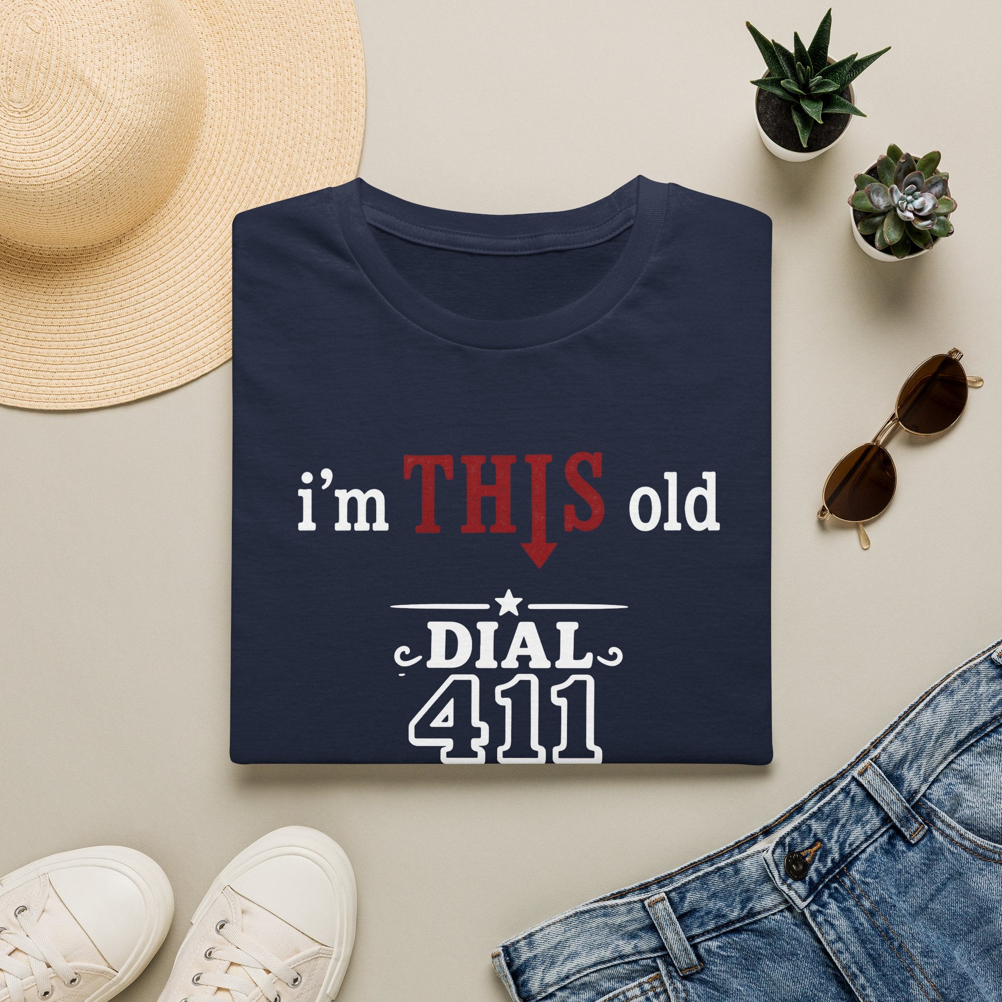 Funny T-Shirt — “I’m This Old Dial 411” Vintage Humor Tee