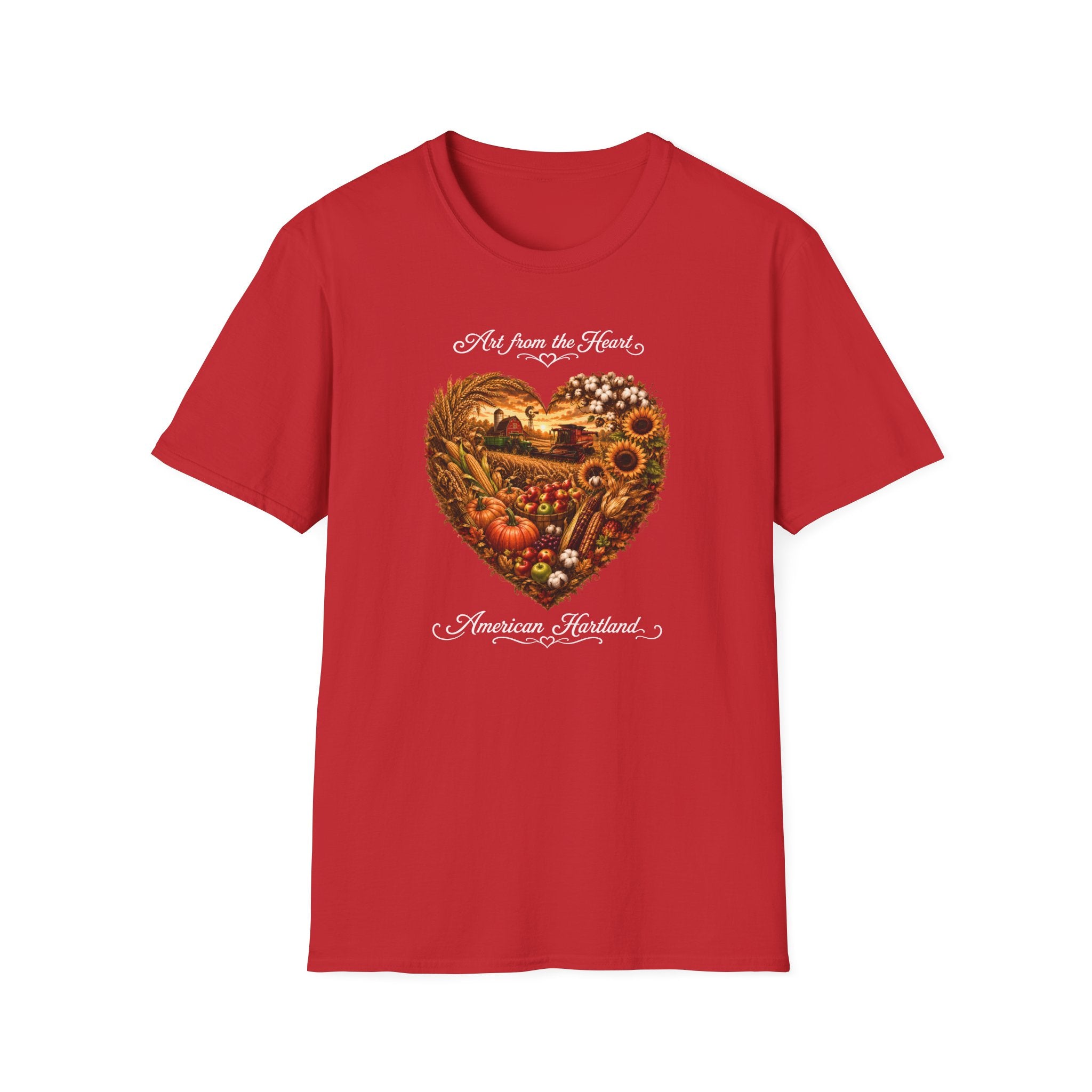 Heartland Harvest T-Shirt — "Art from the Heart" Autumn Farm Design