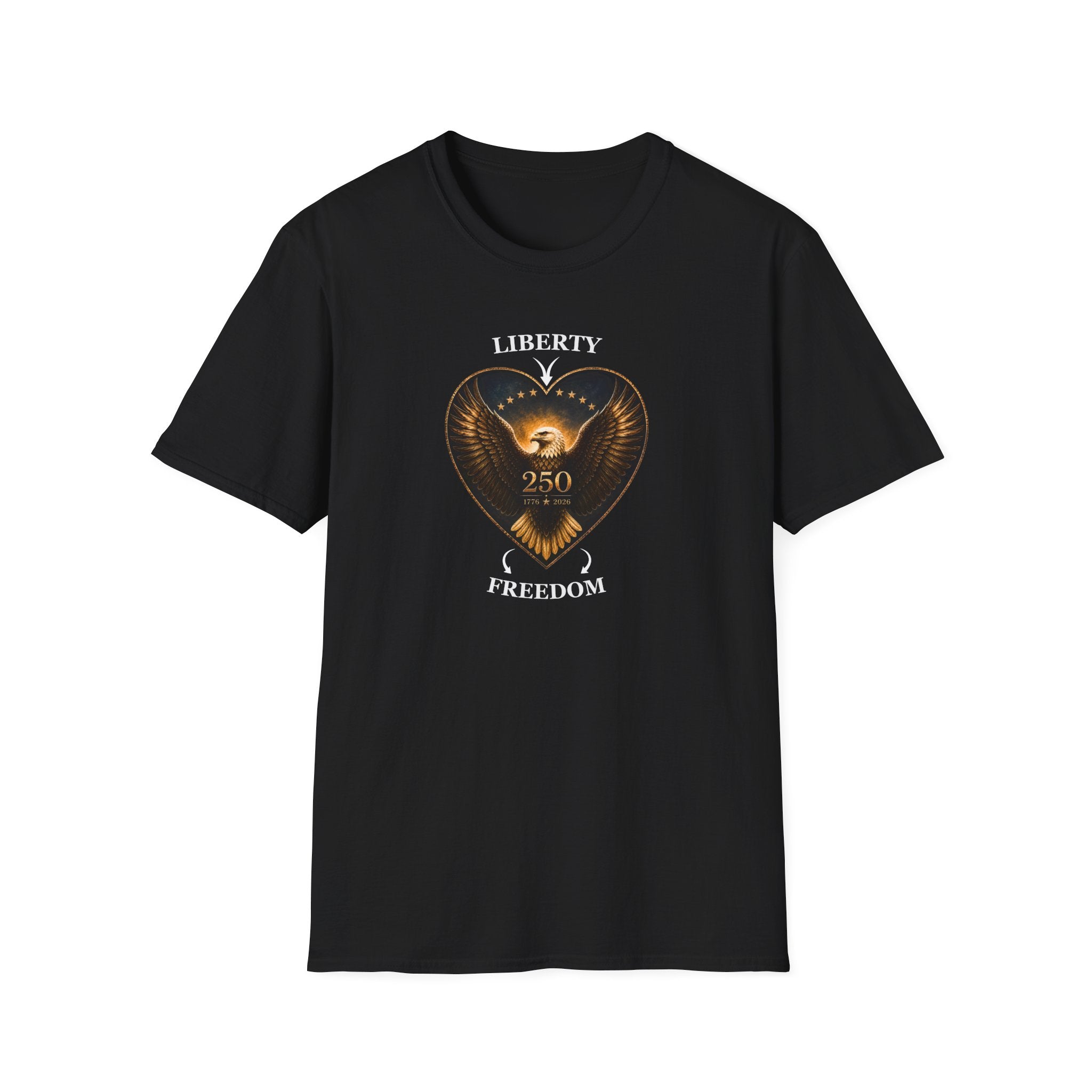 Liberty Heart Eagle T-Shirt — "Liberty 250" Patriotic Freedom Tee