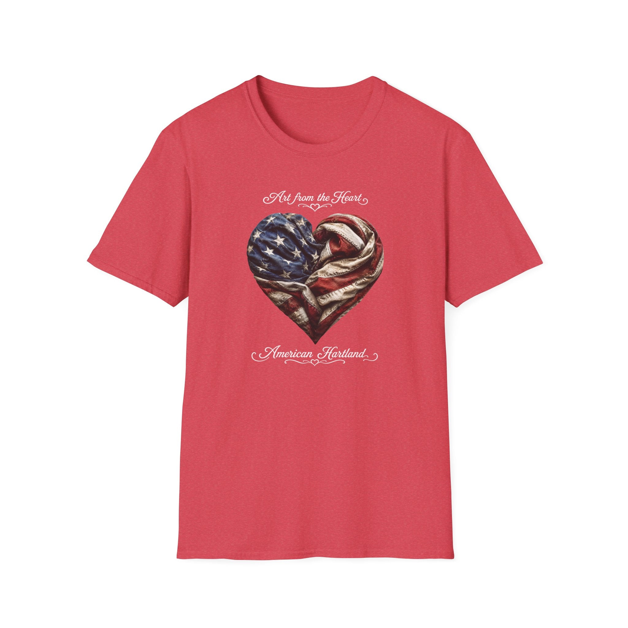 Patriotic Heart T-Shirt — “Art From the Heart” American Flag Tee