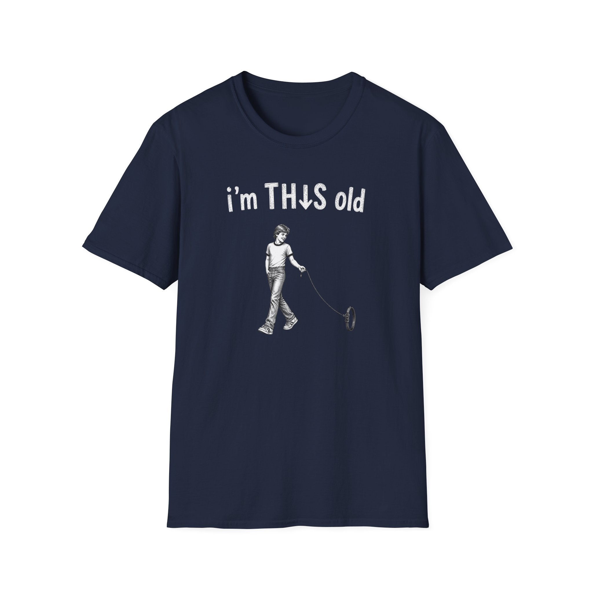 Vintage Toy Tee - "I'm This Old" Retro Kid with Hoop T-Shirt