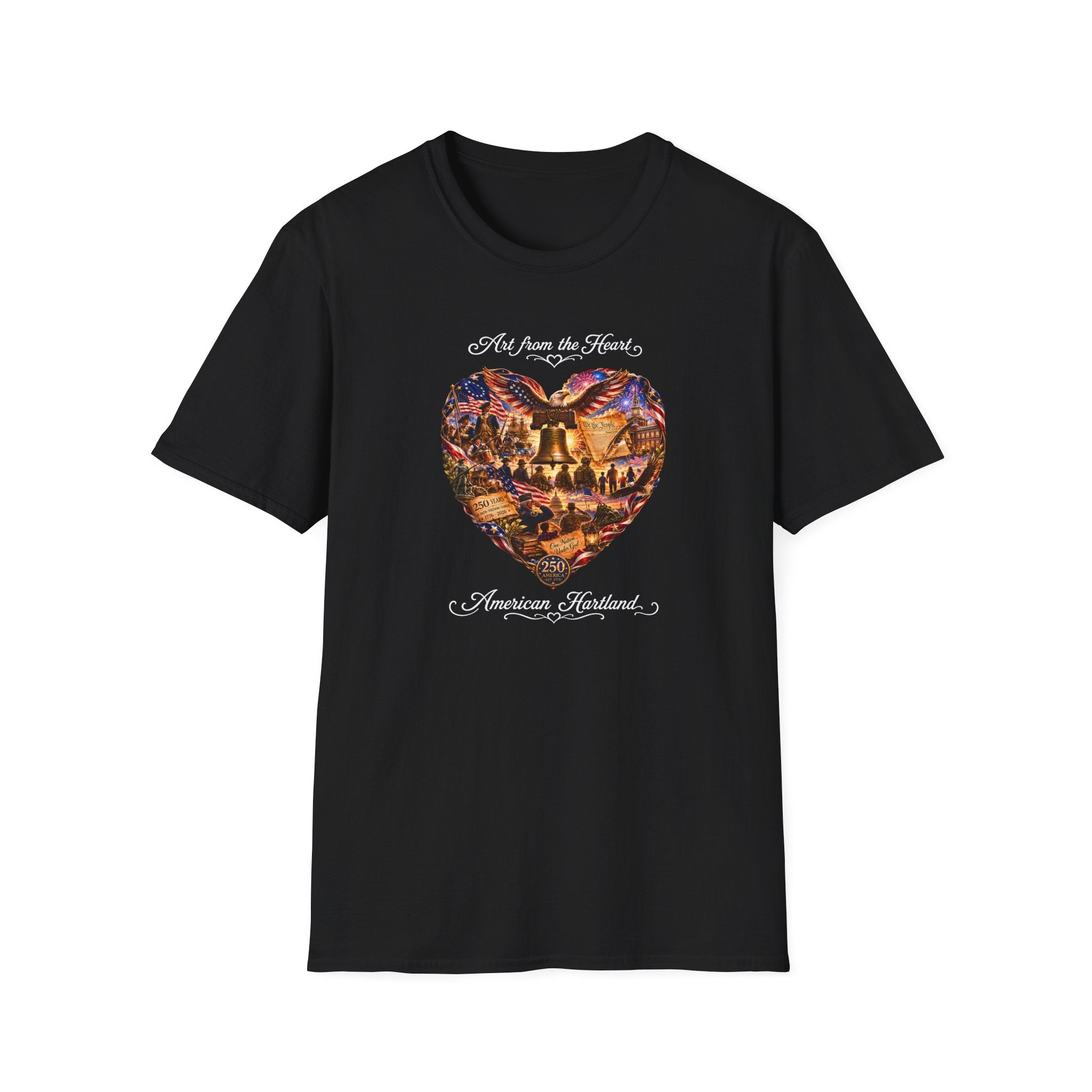 T-Shirt — "Art from the Heart: American Heartland" Patriotic Heart Design
