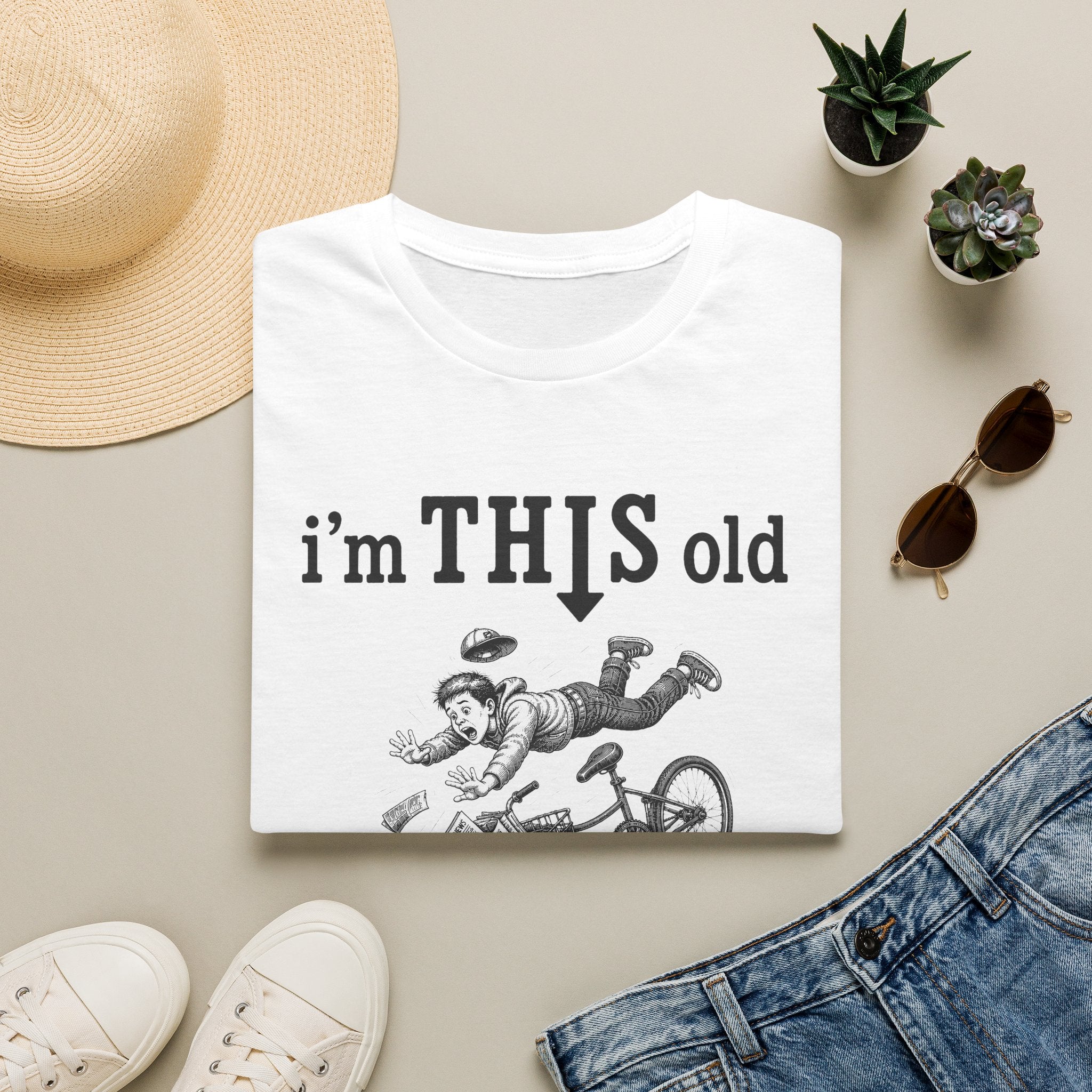 Retro 'I'm THIS Old' T-Shirt — Funny Vintage Bicycle Crash Tee