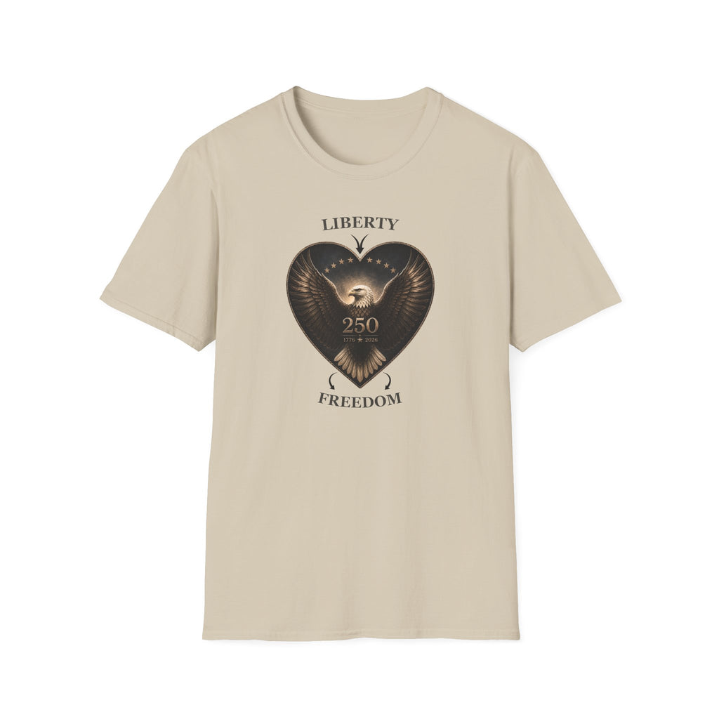 Liberty Heart Eagle T-Shirt — "Liberty 250" Patriotic Freedom Tee
