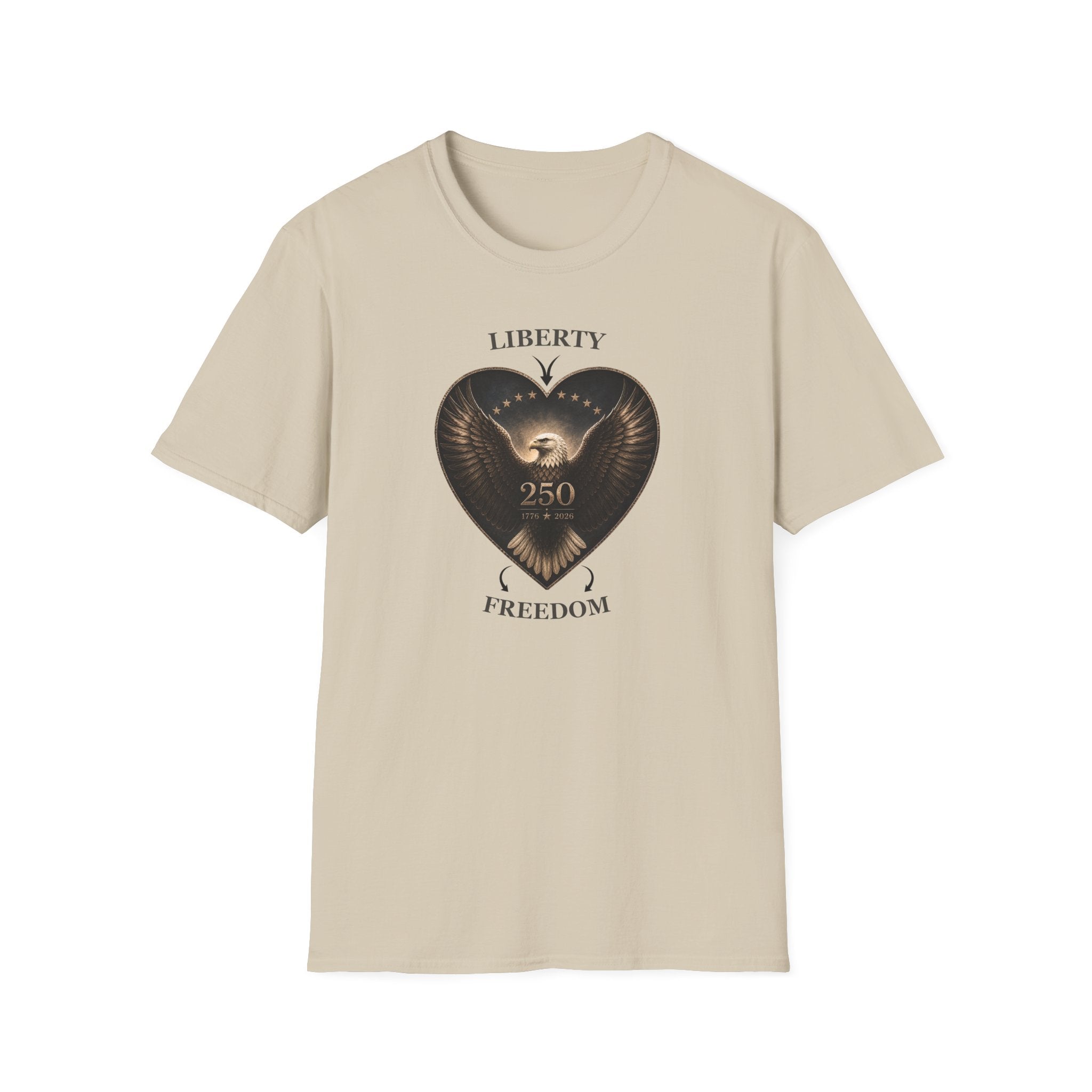 Liberty Heart Eagle T-Shirt — "Liberty 250" Patriotic Freedom Tee