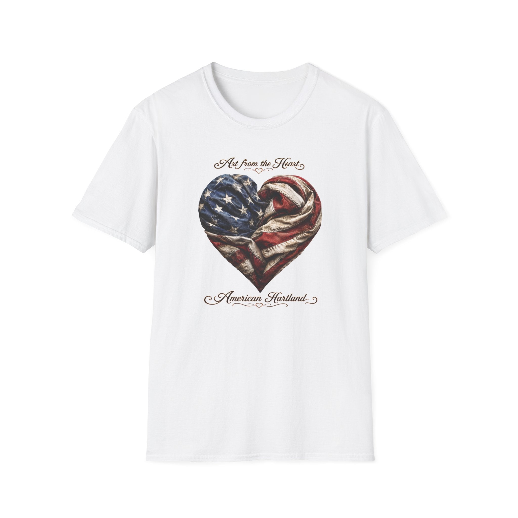 Patriotic Heart T-Shirt — “Art From the Heart” American Flag Tee