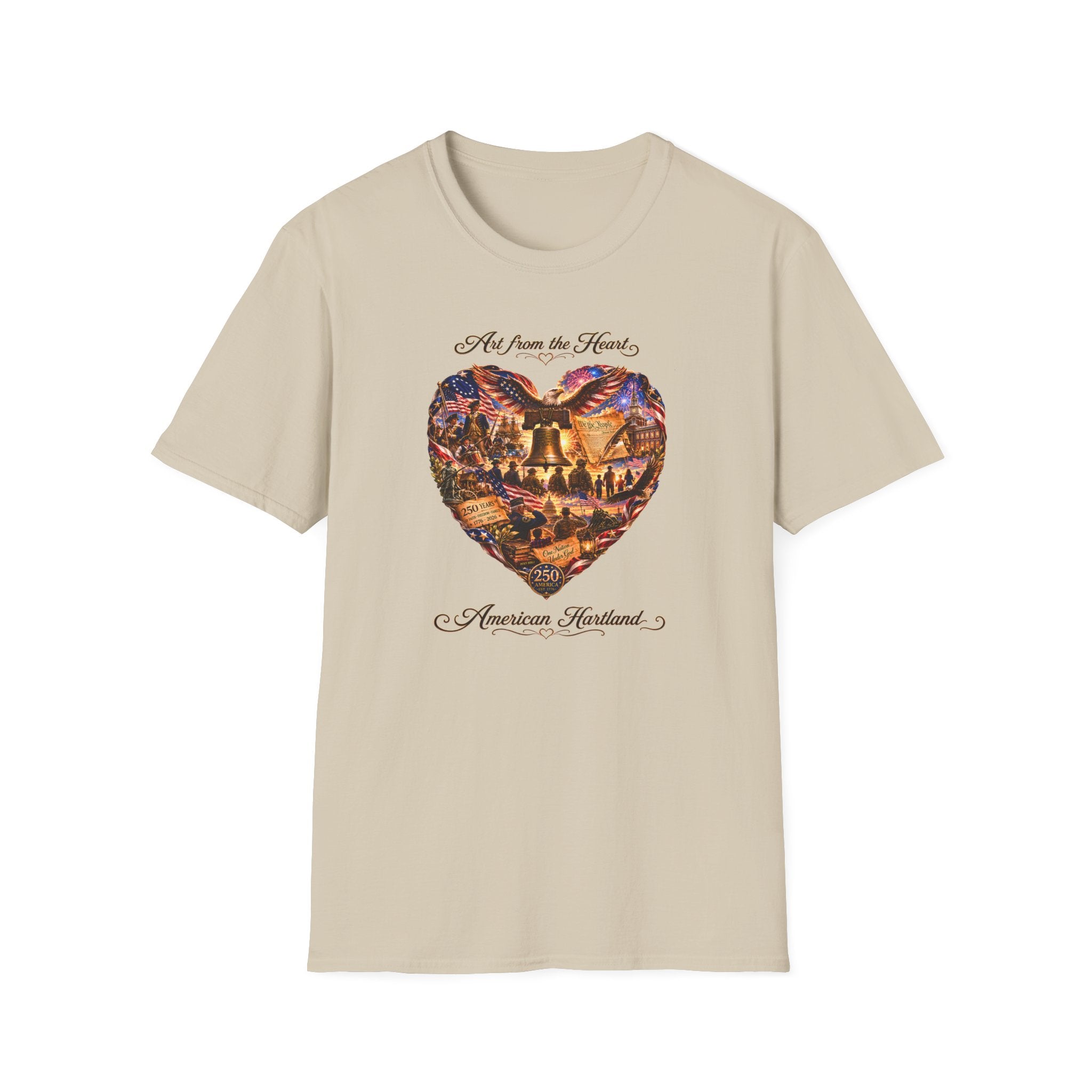 T-Shirt — "Art from the Heart: American Heartland" Patriotic Heart Design