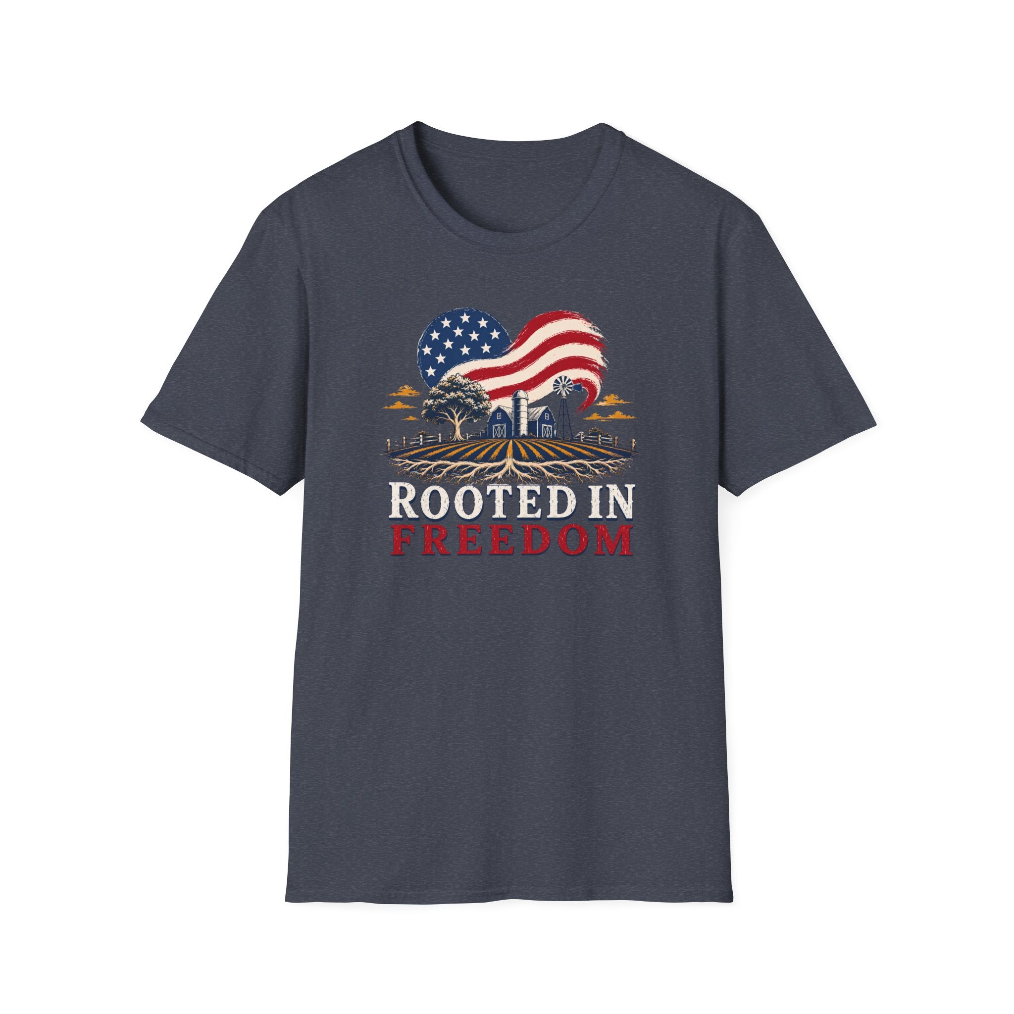 Rooted in Freedom T-Shirt — Patriotic Farm USA Graphic Tee