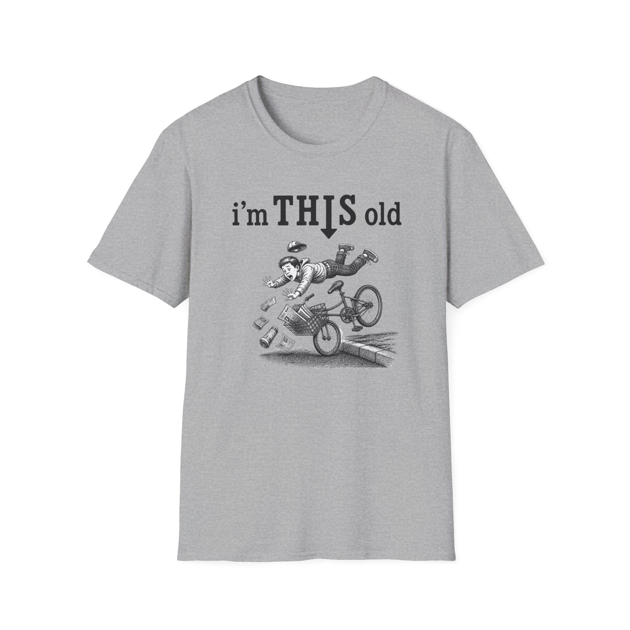 Retro 'I'm THIS Old' T-Shirt — Funny Vintage Bicycle Crash Tee
