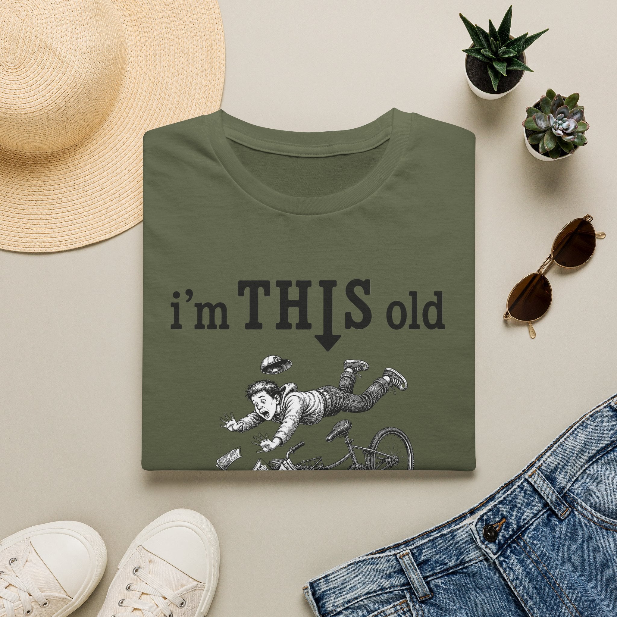Retro 'I'm THIS Old' T-Shirt — Funny Vintage Bicycle Crash Tee