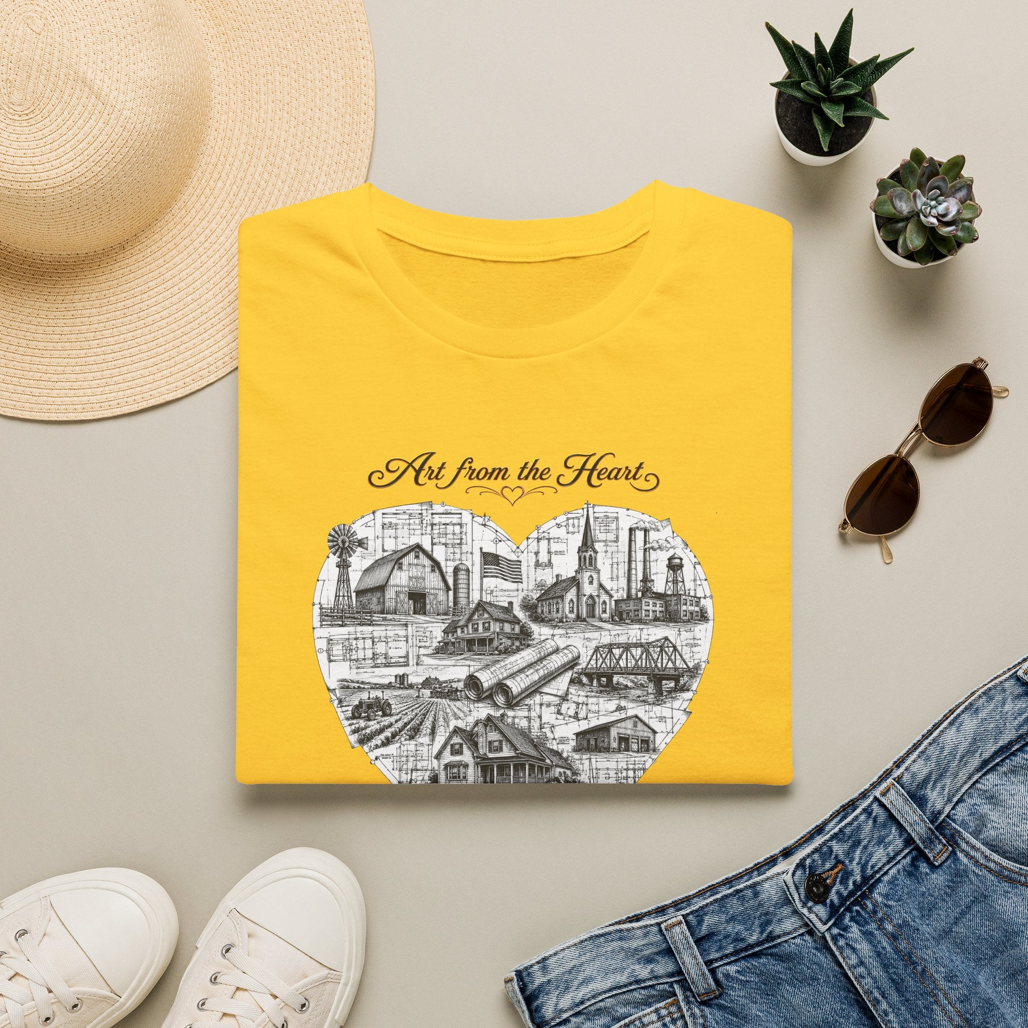 Heart Cityscape T-Shirt — "Art from the Heart" American Heartland Illustration