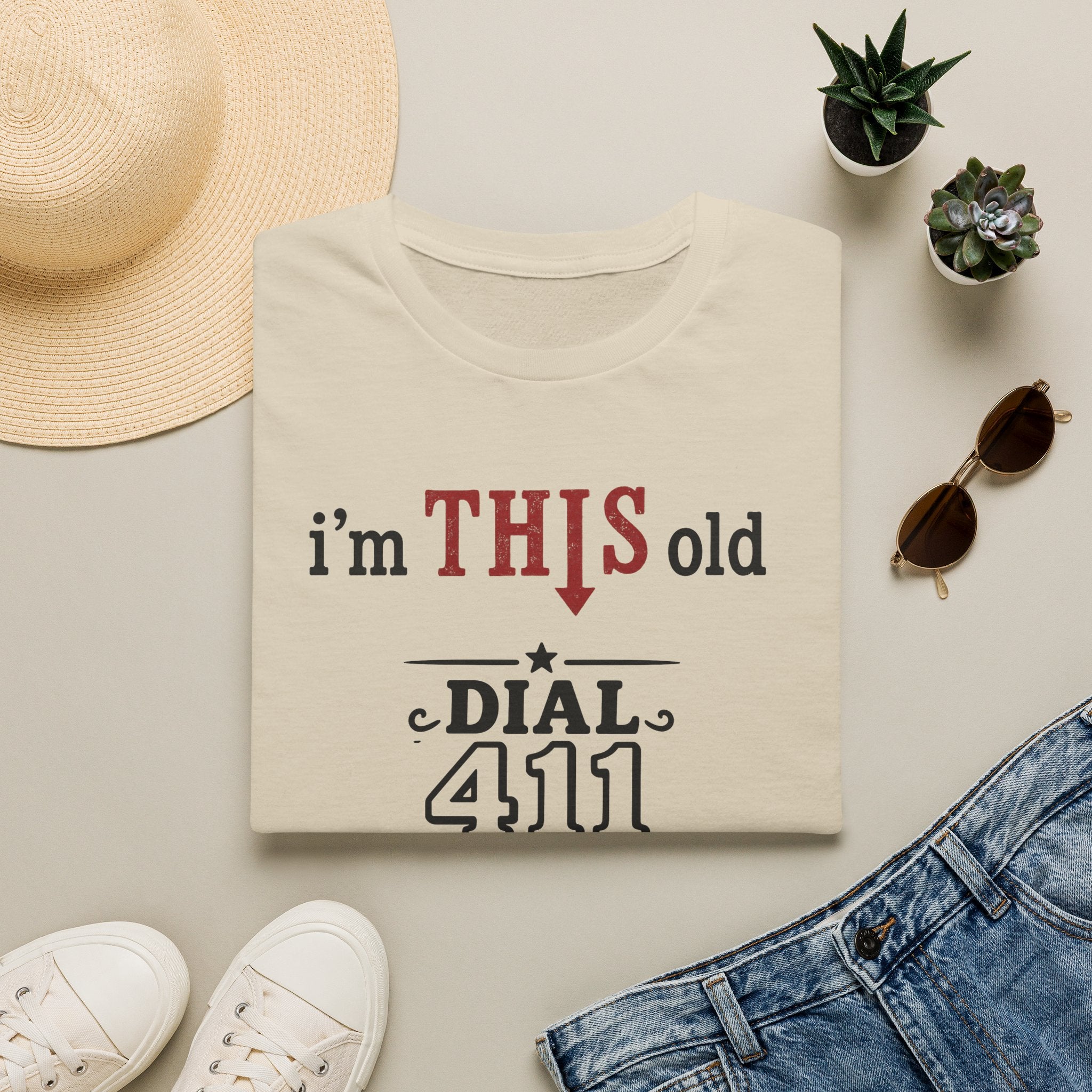 Funny T-Shirt — “I’m This Old Dial 411” Vintage Humor Tee