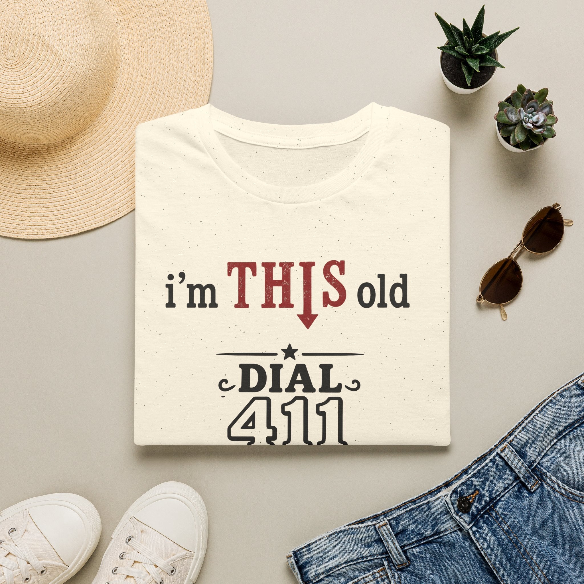 Funny T-Shirt — “I’m This Old Dial 411” Vintage Humor Tee