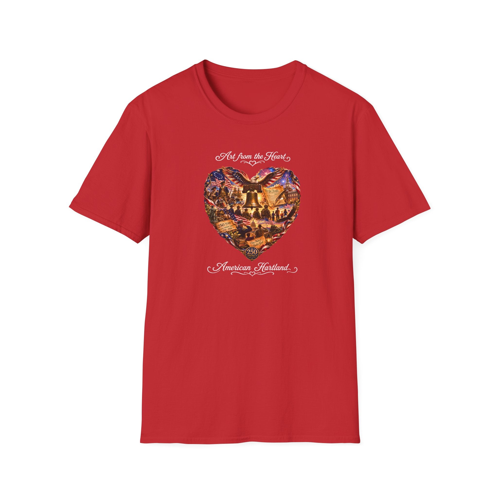 T-Shirt — "Art from the Heart: American Heartland" Patriotic Heart Design