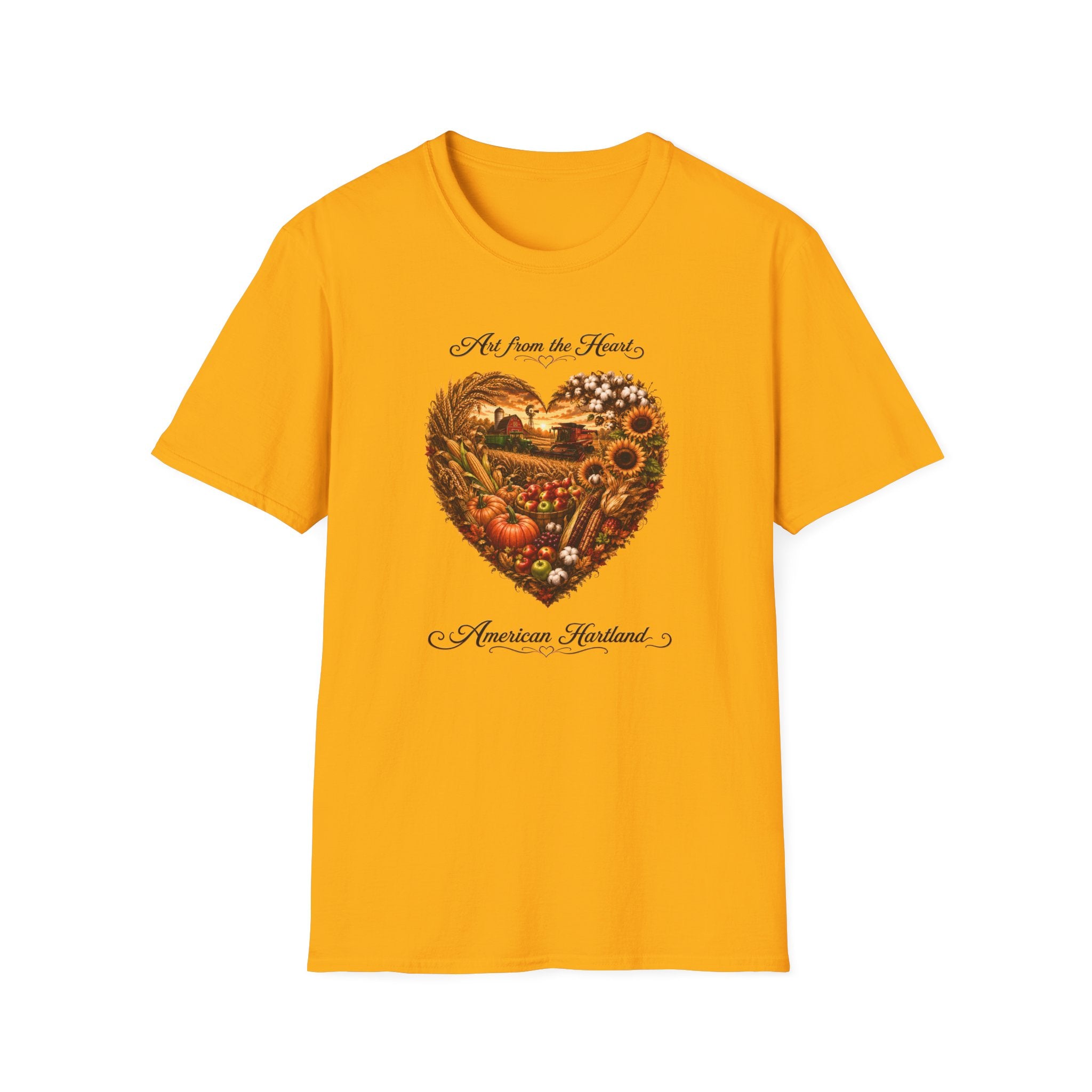 Heartland Harvest T-Shirt — "Art from the Heart" Autumn Farm Design