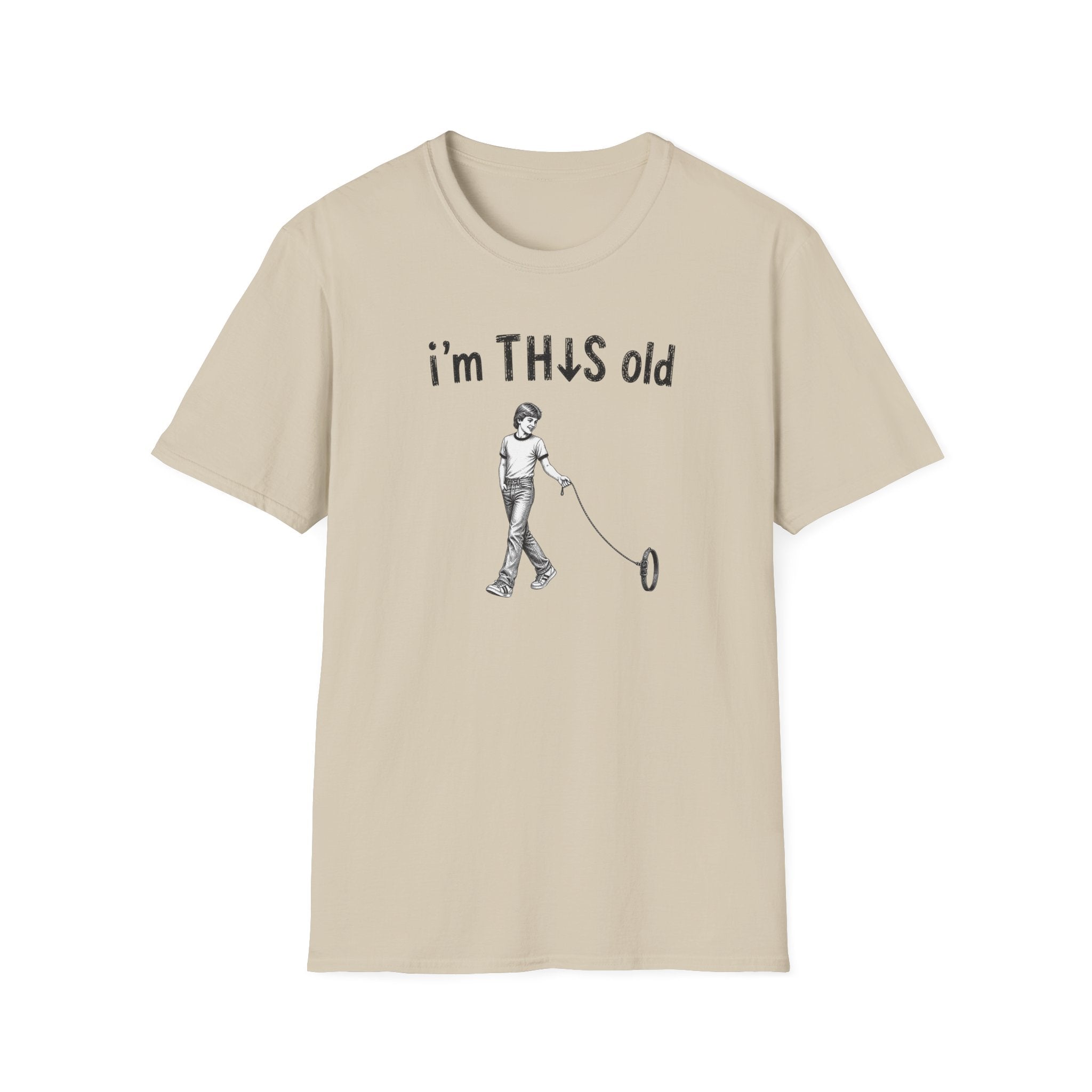 Vintage Toy Tee - "I'm This Old" Retro Kid with Hoop T-Shirt