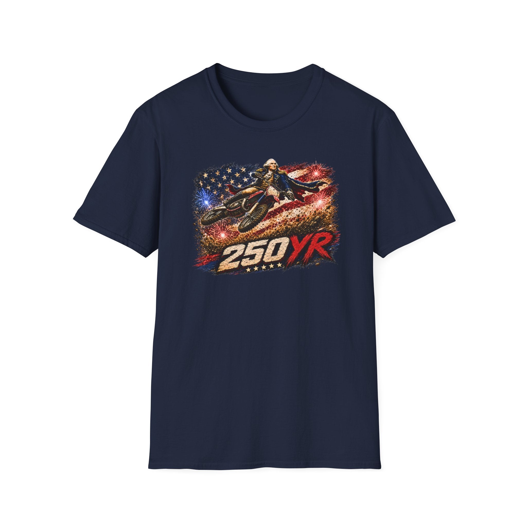 250YR American Flag Motorcycle T‑Shirt — Patriotic Biker Tee