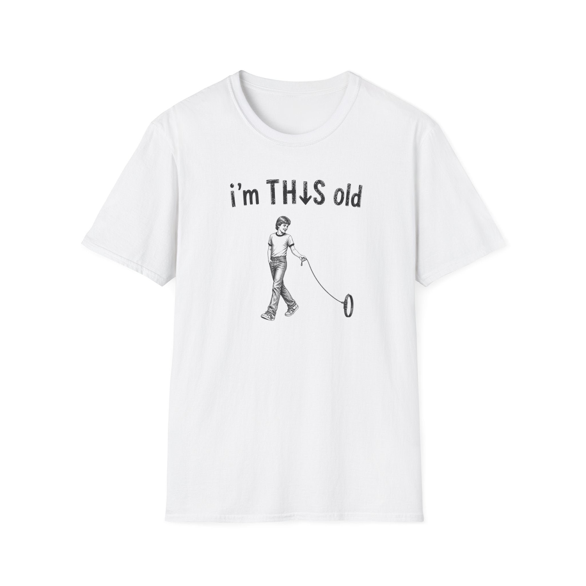 Vintage Toy Tee - "I'm This Old" Retro Kid with Hoop T-Shirt