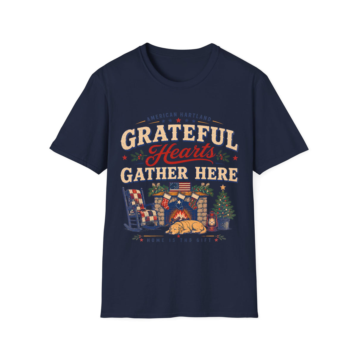 Grateful Hearts Gather Here fireplace T-Shirt