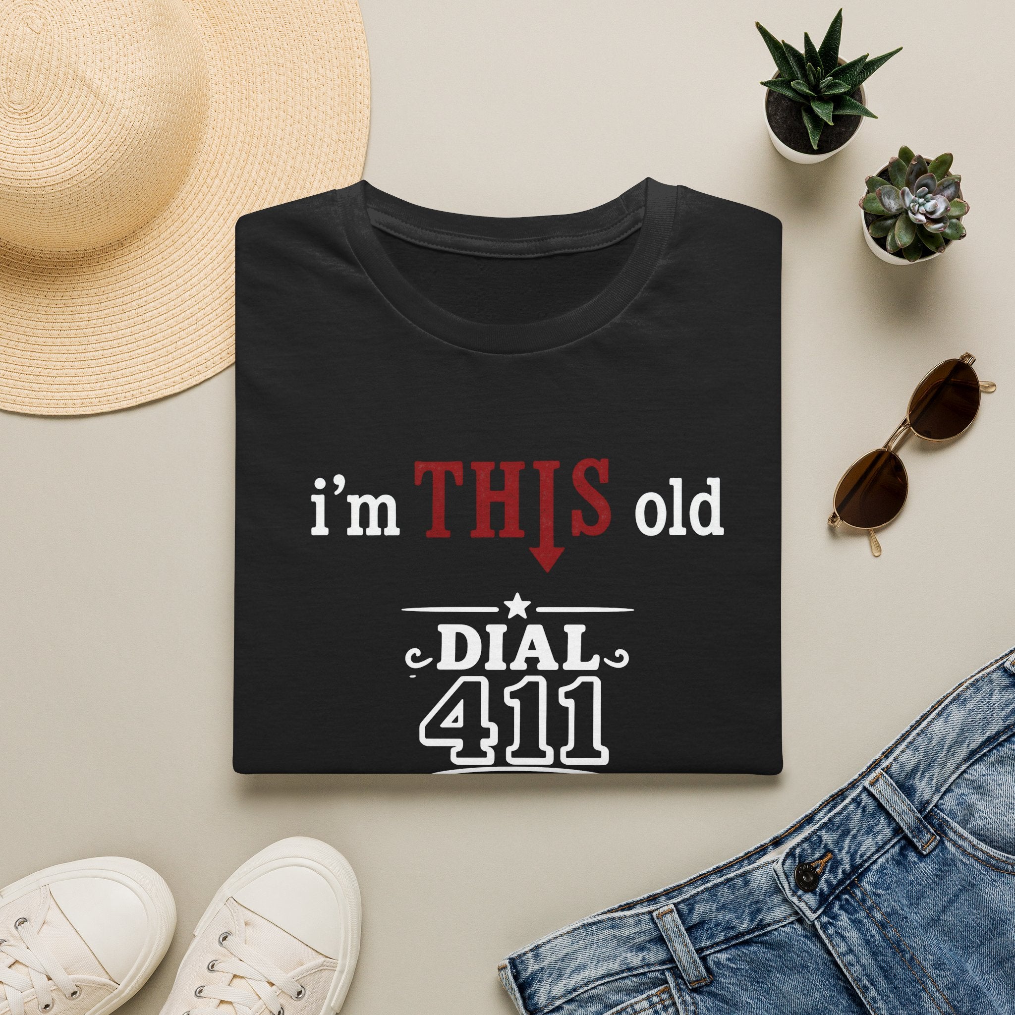 Funny T-Shirt — “I’m This Old Dial 411” Vintage Humor Tee