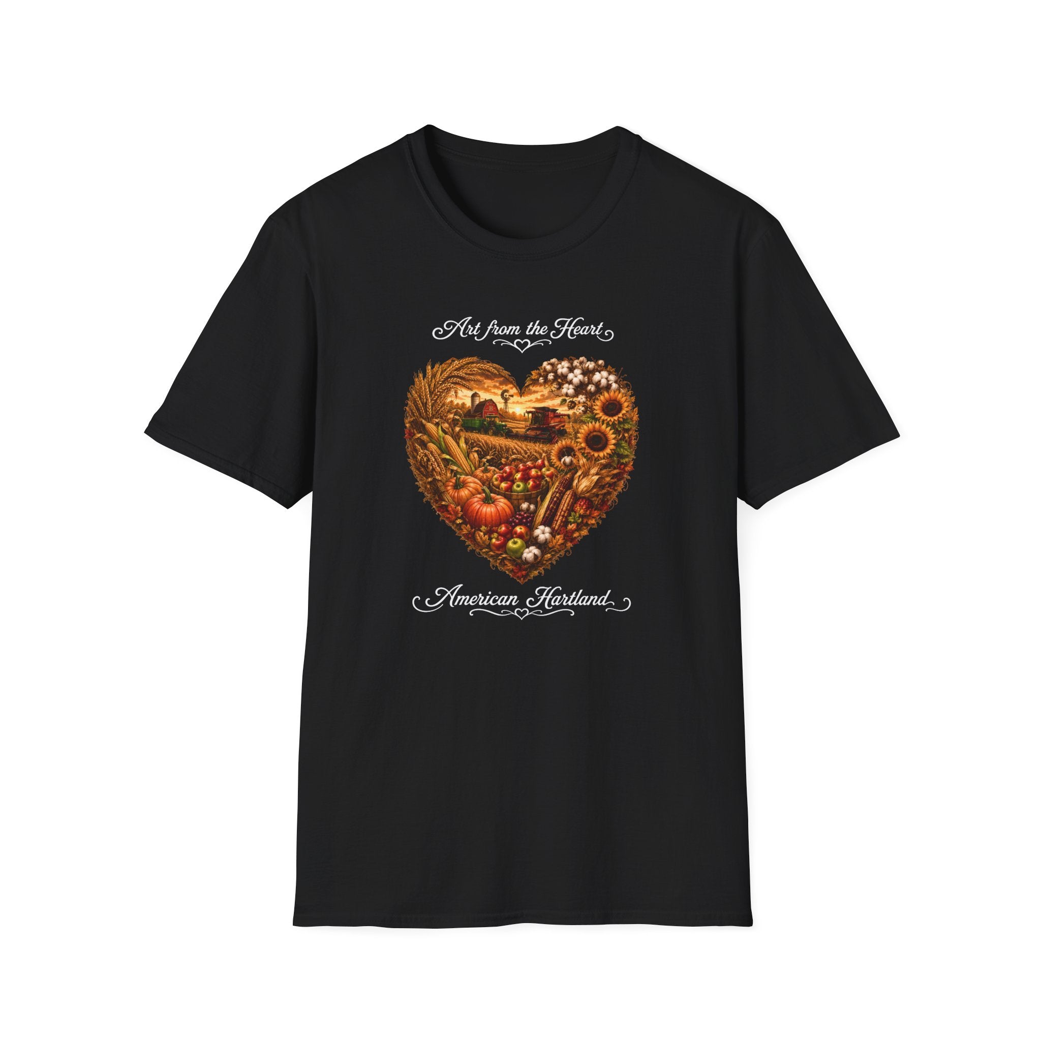 Heartland Harvest T-Shirt — "Art from the Heart" Autumn Farm Design