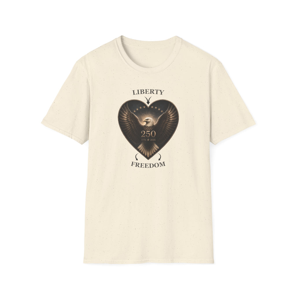 Liberty Heart Eagle T-Shirt — "Liberty 250" Patriotic Freedom Tee