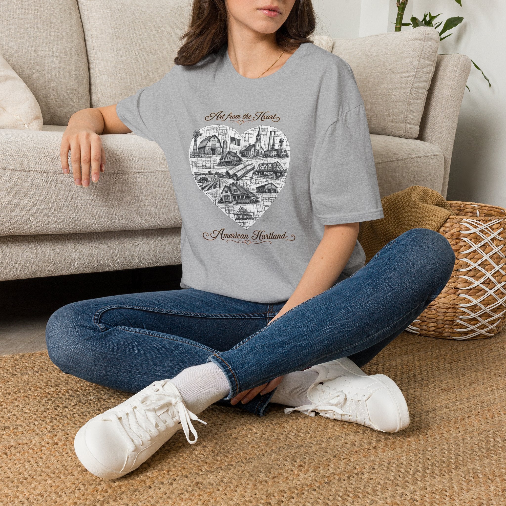 Heart Cityscape T-Shirt — "Art from the Heart" American Heartland Illustration