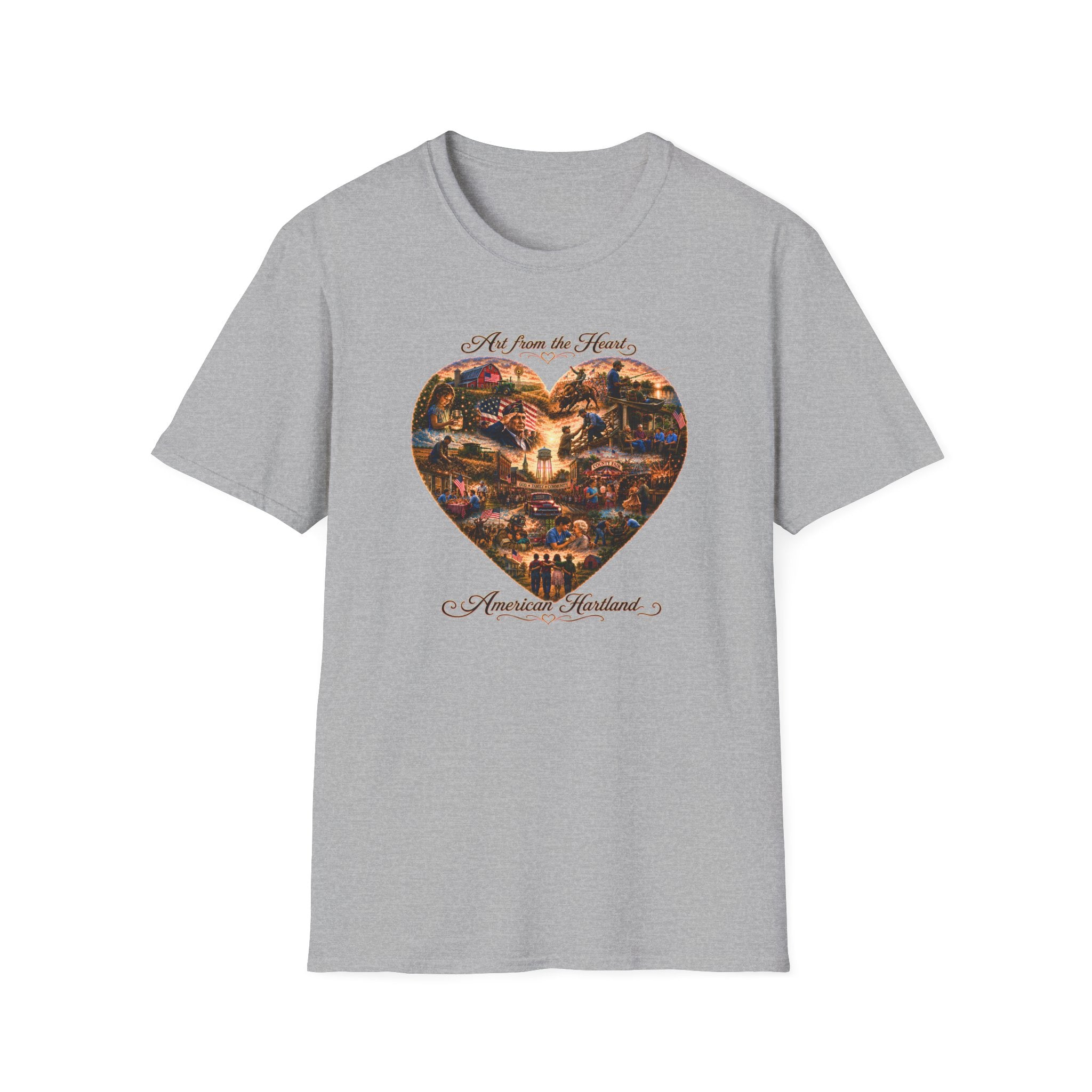 Heart Collage T-Shirt — "Art from the Heart" Vintage Scenic Design