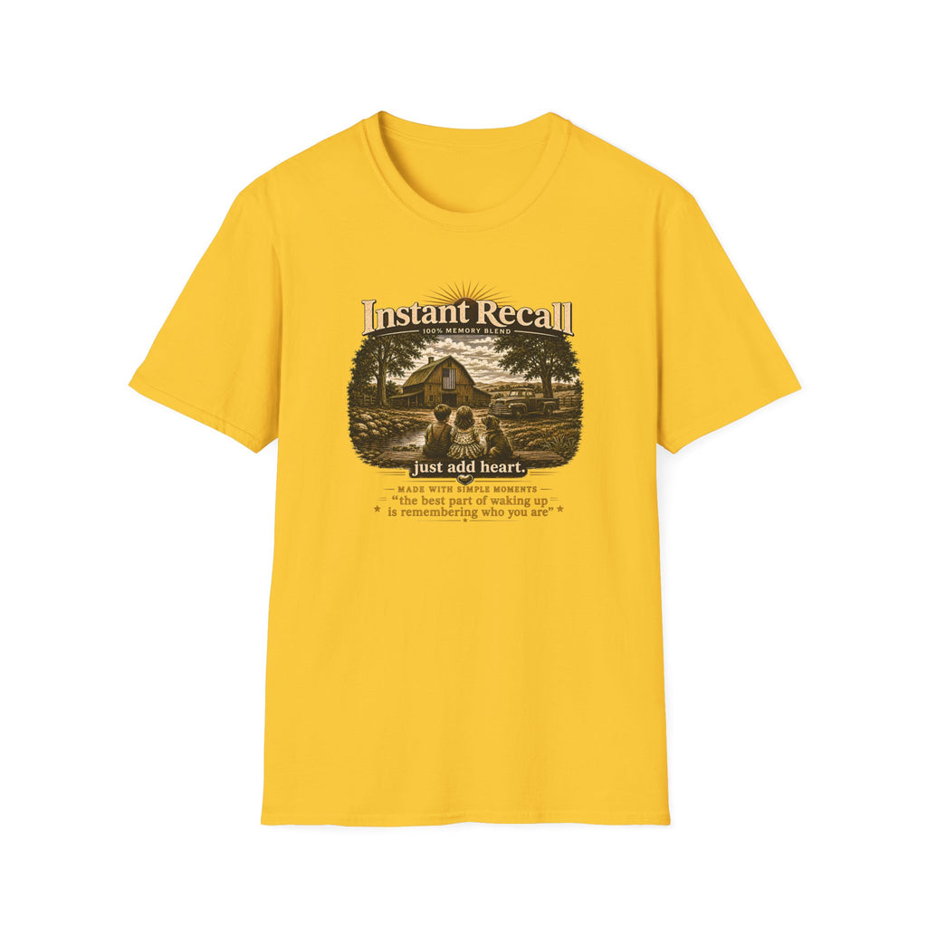 Instant Recall Vintage Barn T-Shirt — 'Just Add Heart' Nostalgic Farm Tee