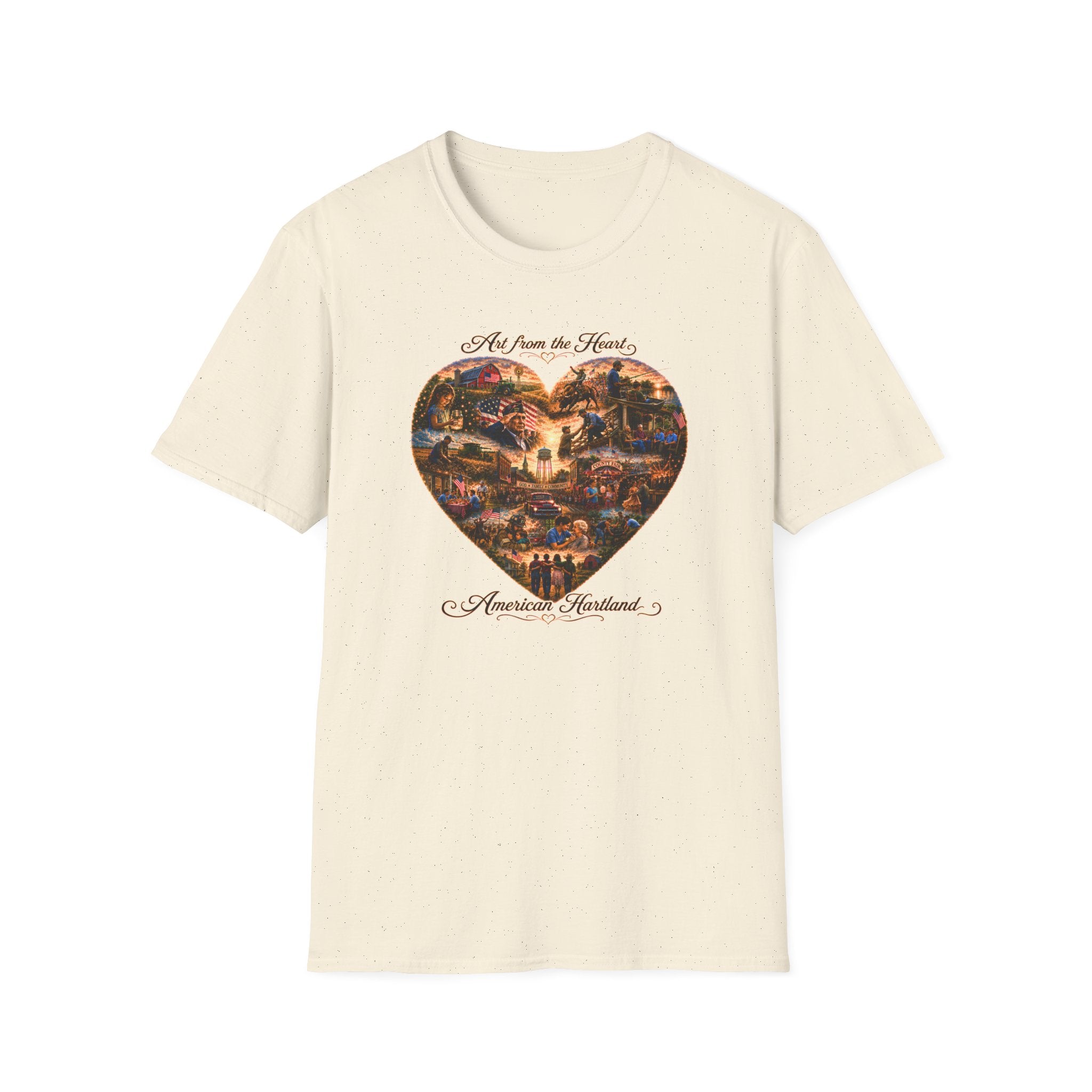 Heart Collage T-Shirt — "Art from the Heart" Vintage Scenic Design
