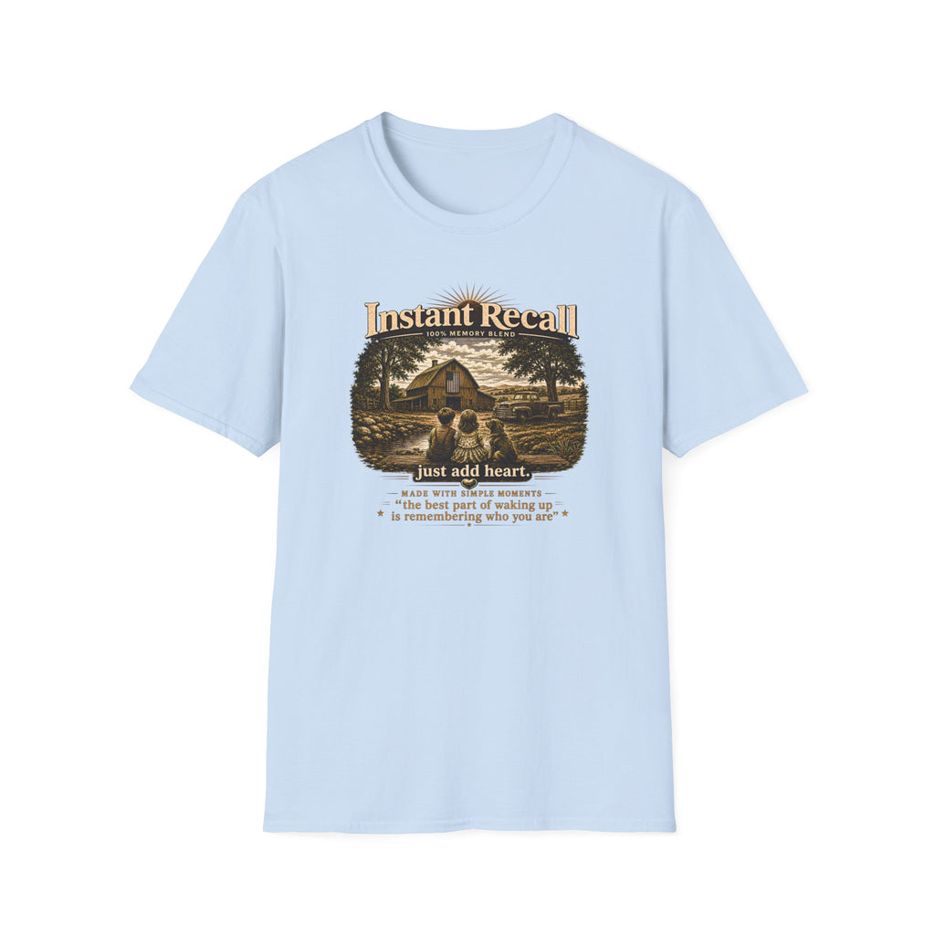 Instant Recall Vintage Barn T-Shirt — 'Just Add Heart' Nostalgic Farm Tee