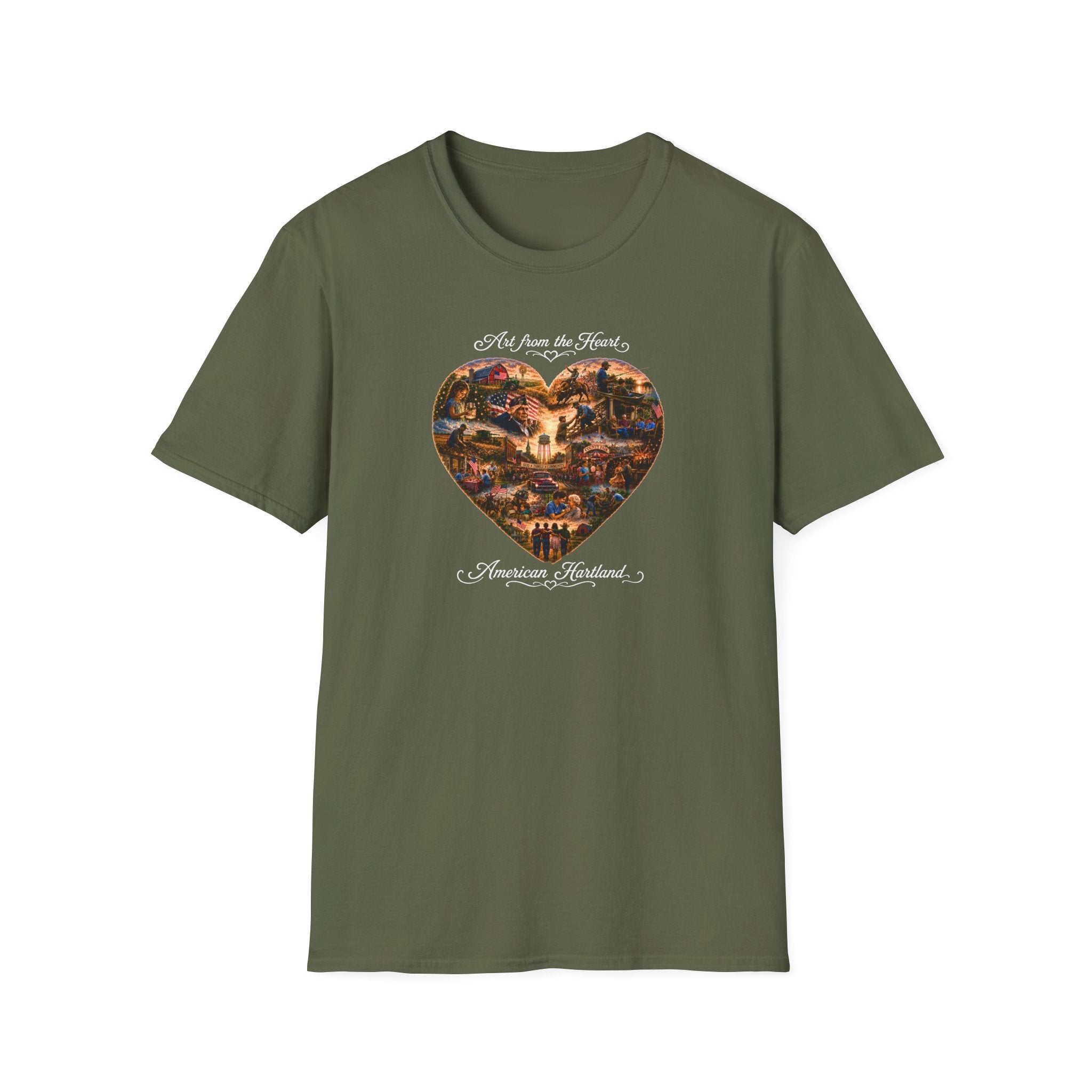 Heart Collage T-Shirt — "Art from the Heart" Vintage Scenic Design