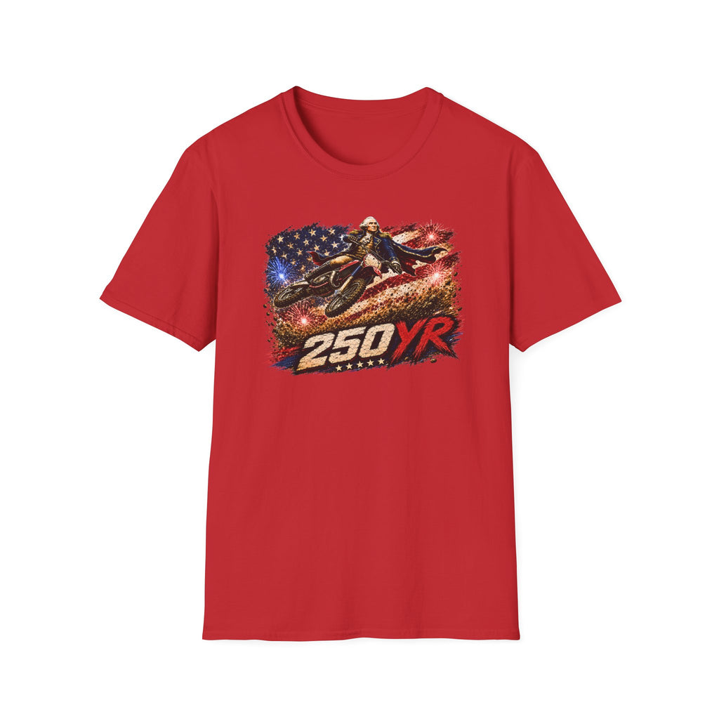 250YR American Flag Motorcycle T‑Shirt — Patriotic Biker Tee