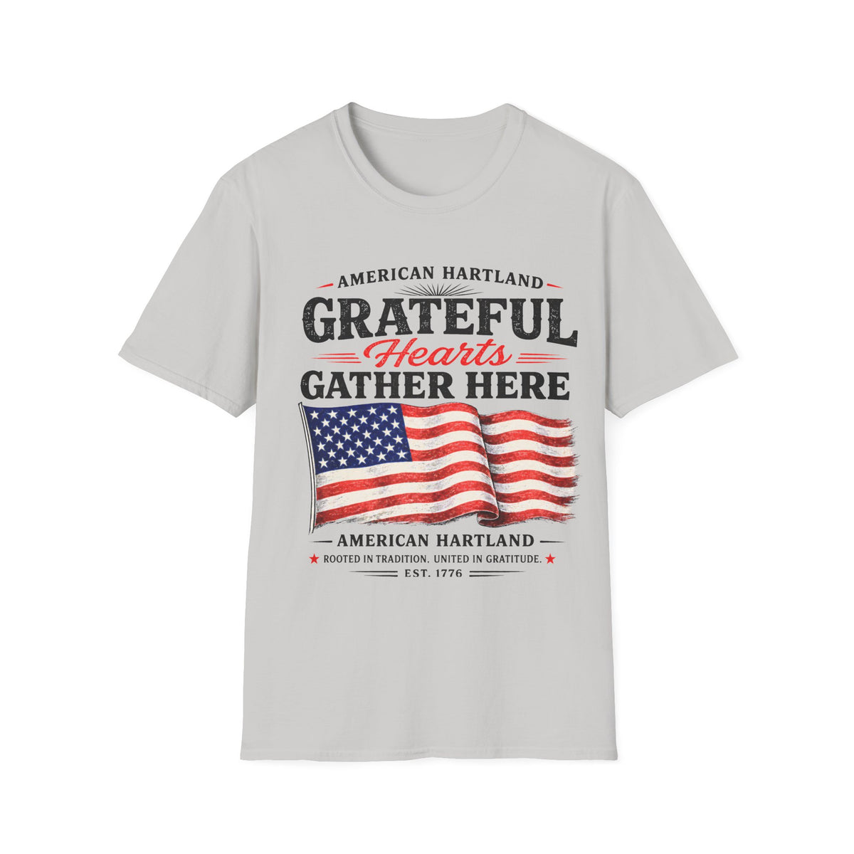 Grateful Hearts Gather Here Flag T-Shirt