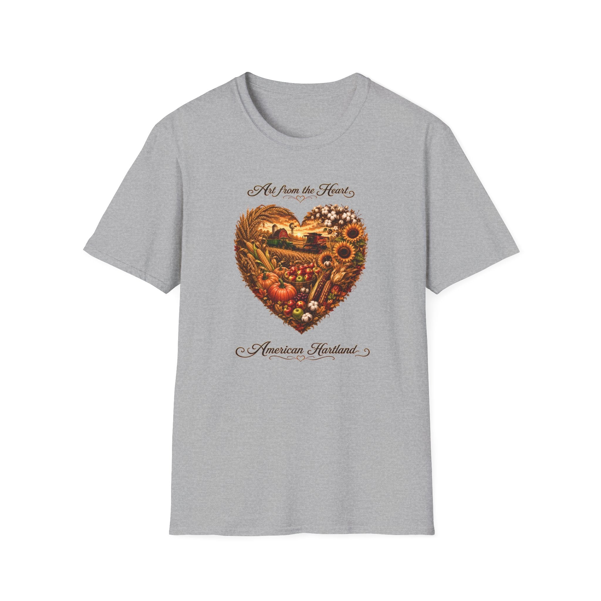 Heartland Harvest T-Shirt — "Art from the Heart" Autumn Farm Design