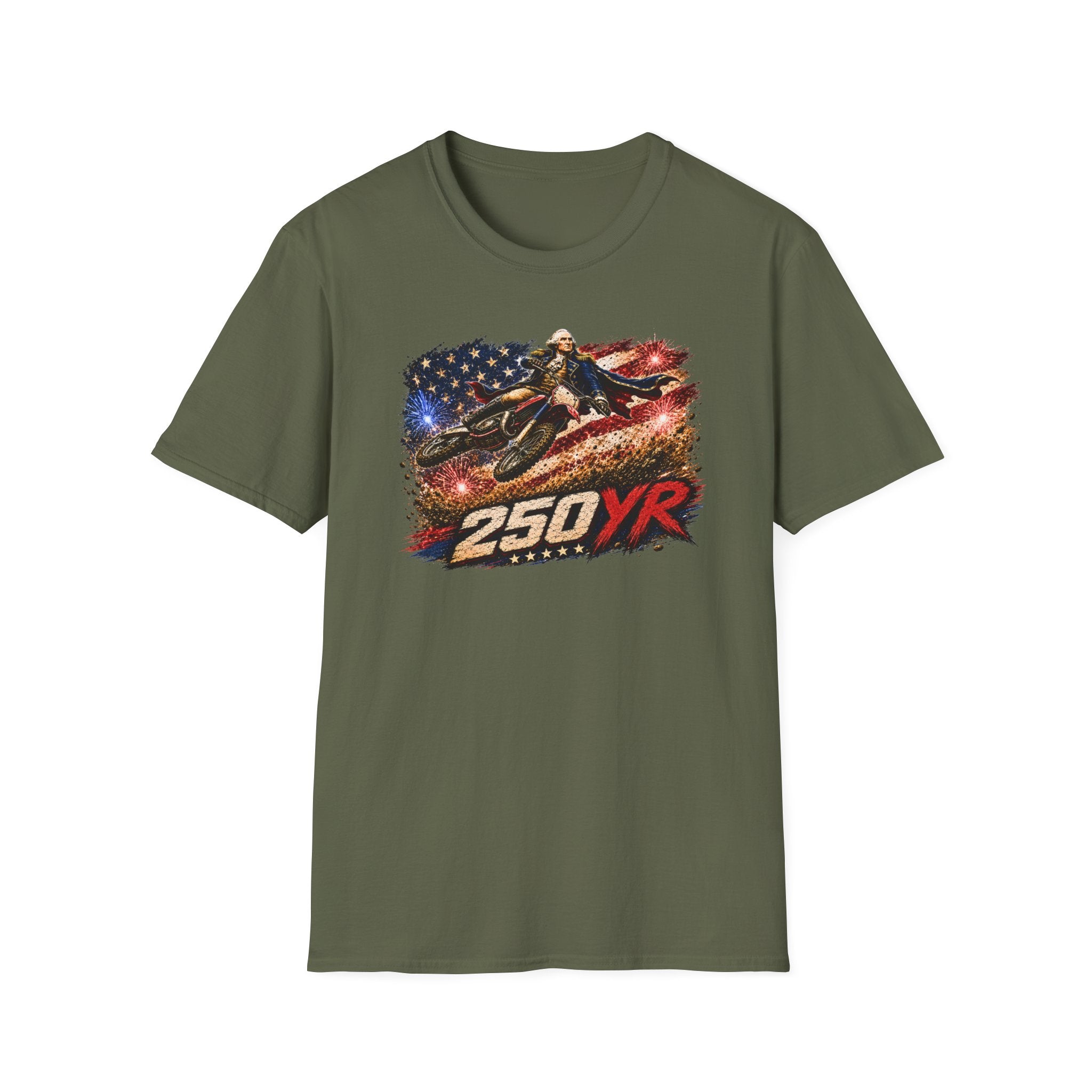 250YR American Flag Motorcycle T‑Shirt — Patriotic Biker Tee