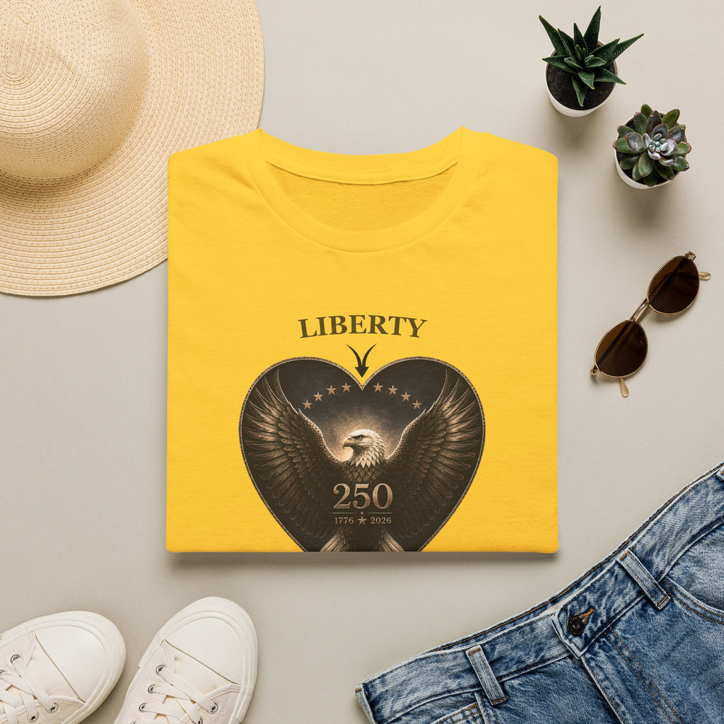 Liberty Heart Eagle T-Shirt — "Liberty 250" Patriotic Freedom Tee