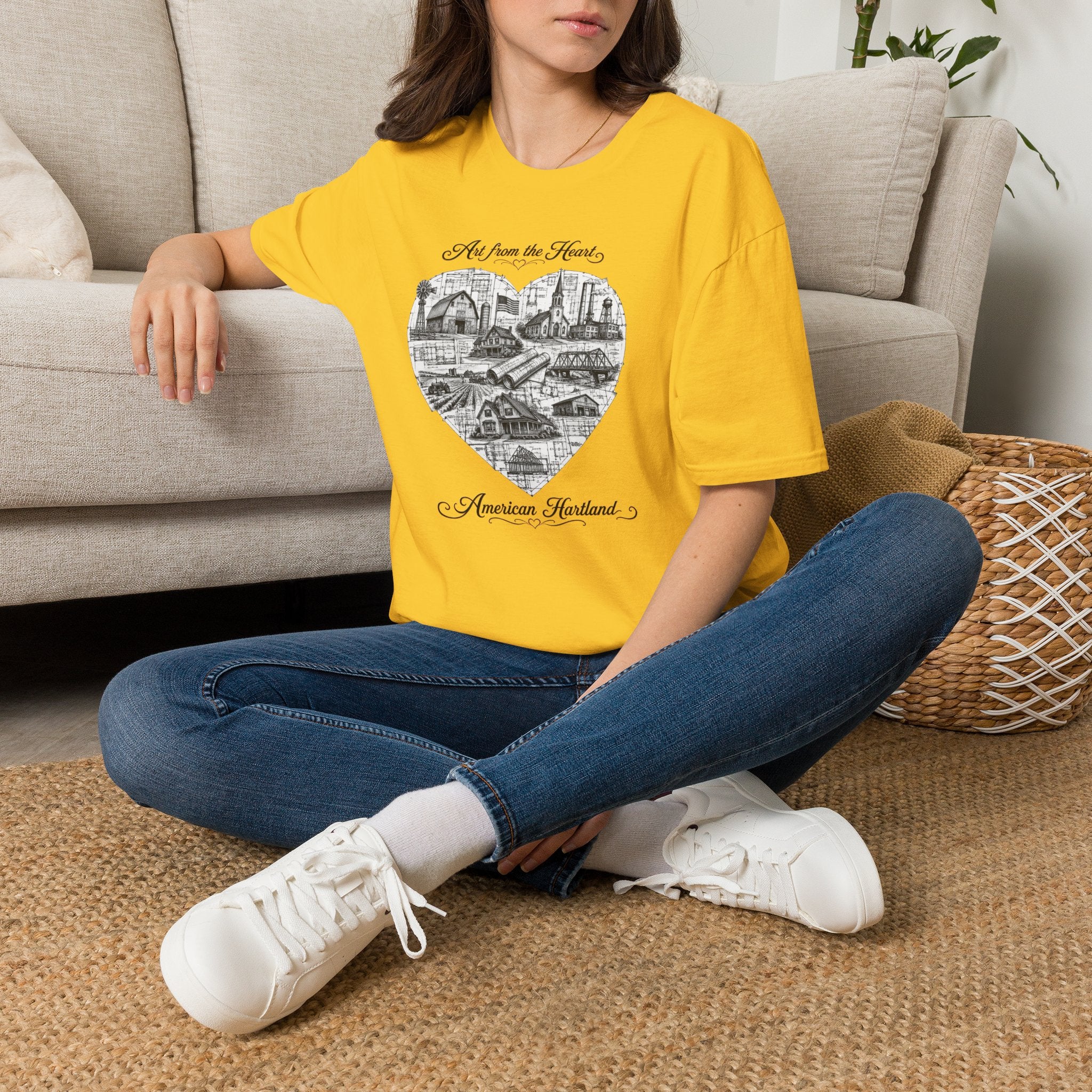 Heart Cityscape T-Shirt — "Art from the Heart" American Heartland Illustration
