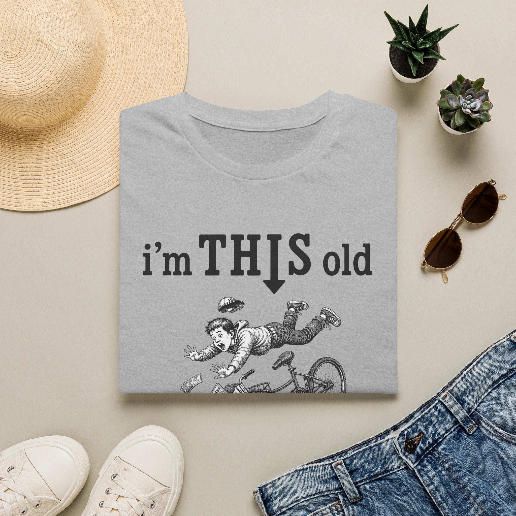 Retro 'I'm THIS Old' T-Shirt — Funny Vintage Bicycle Crash Tee