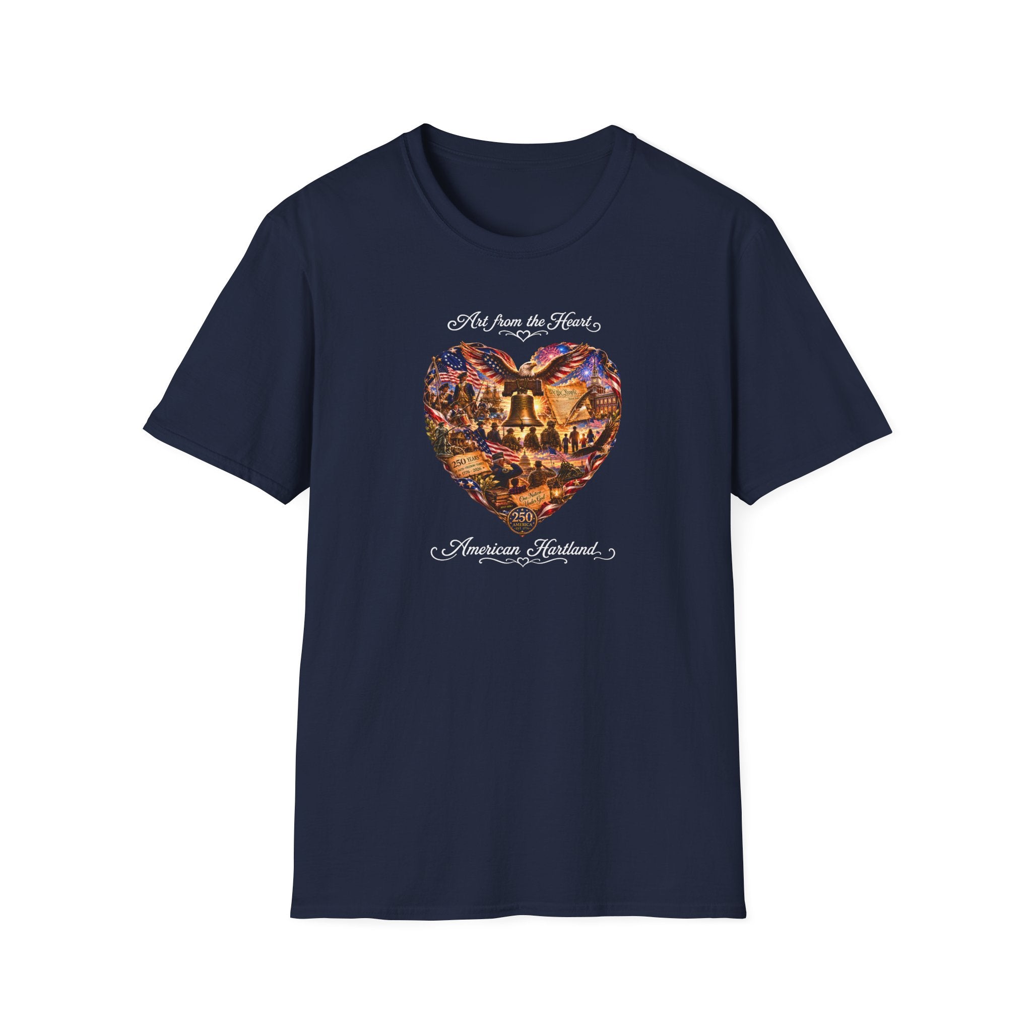 T-Shirt — "Art from the Heart: American Heartland" Patriotic Heart Design