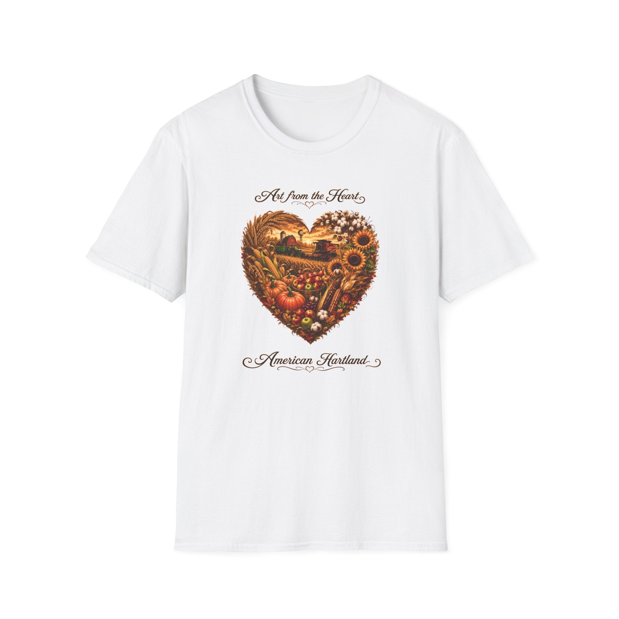 Heartland Harvest T-Shirt — "Art from the Heart" Autumn Farm Design