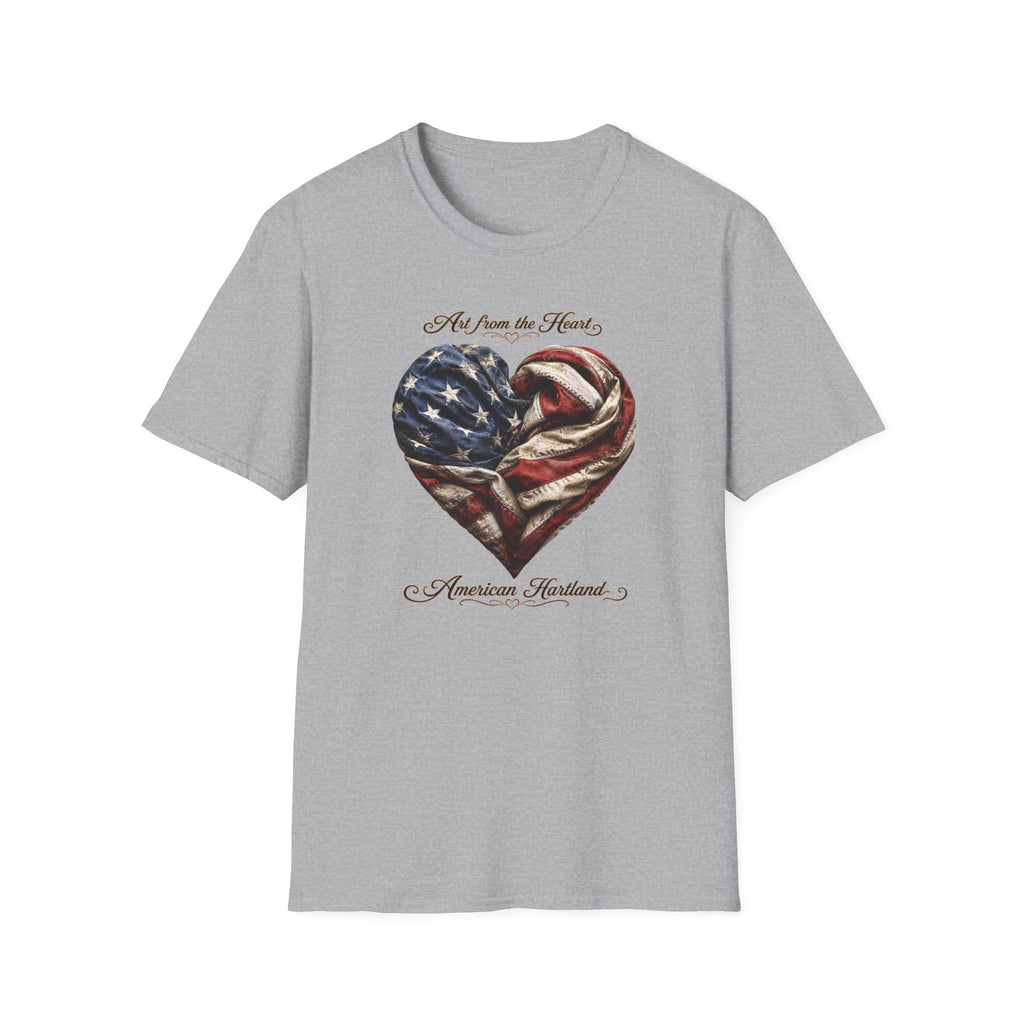 Patriotic Heart T-Shirt — “Art From the Heart” American Flag Tee