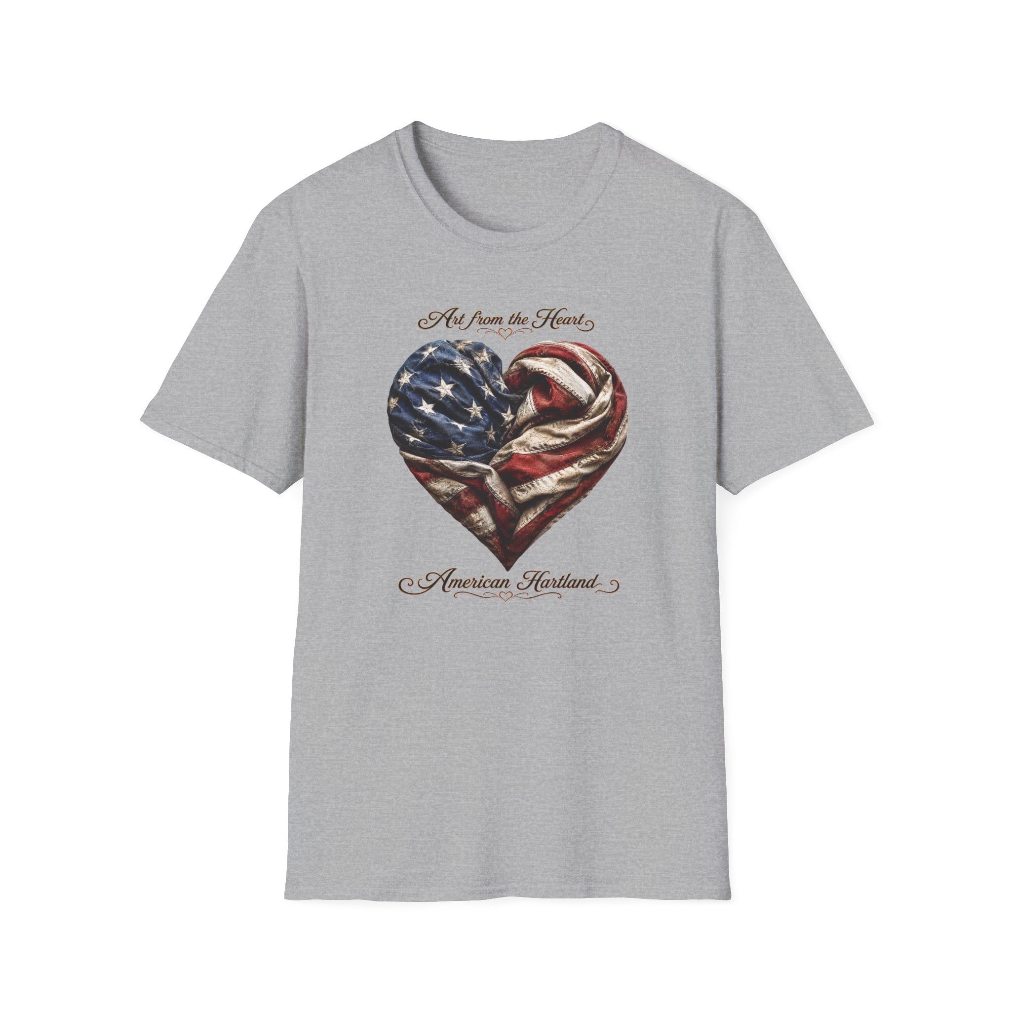 Patriotic Heart T-Shirt — “Art From the Heart” American Flag Tee