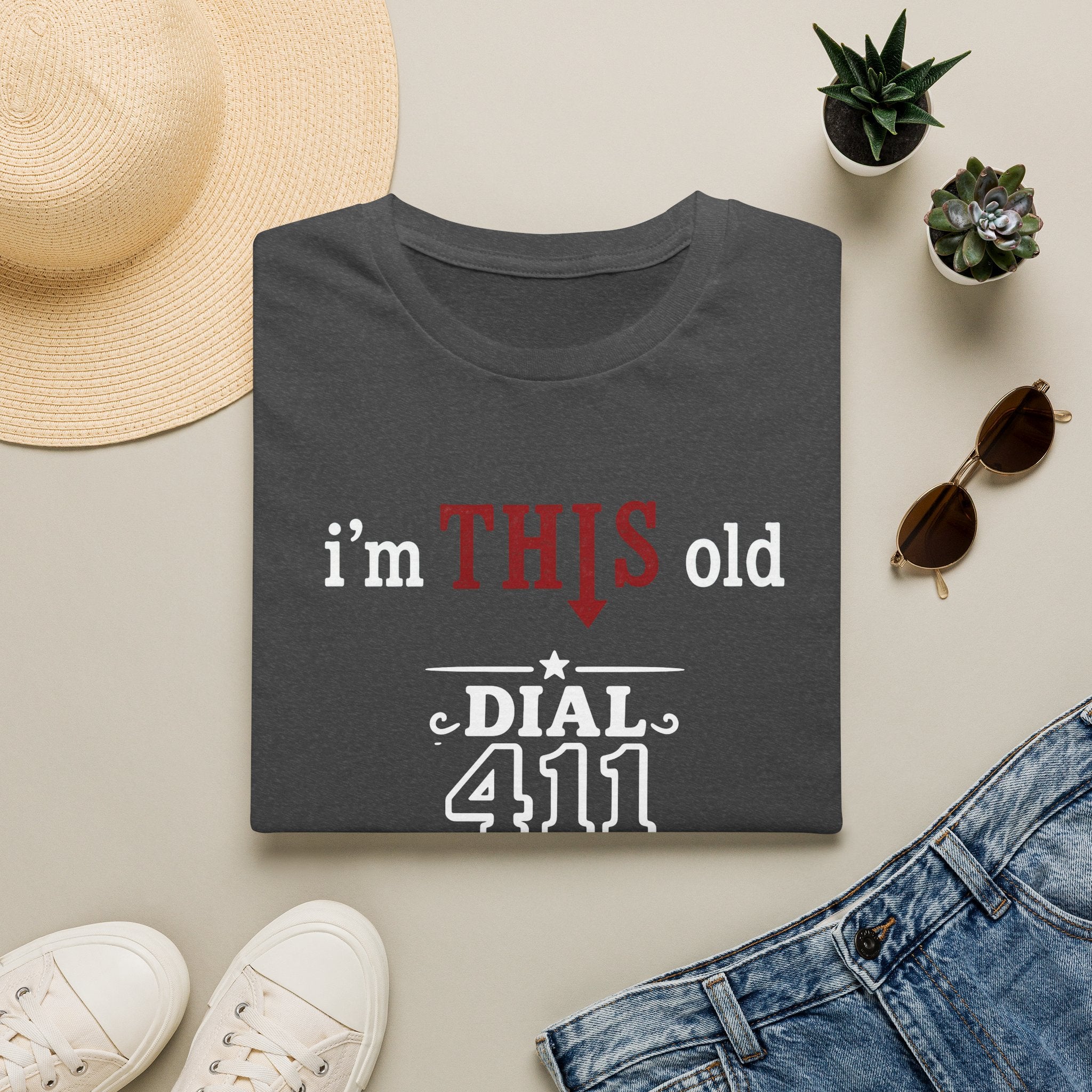 Funny T-Shirt — “I’m This Old Dial 411” Vintage Humor Tee