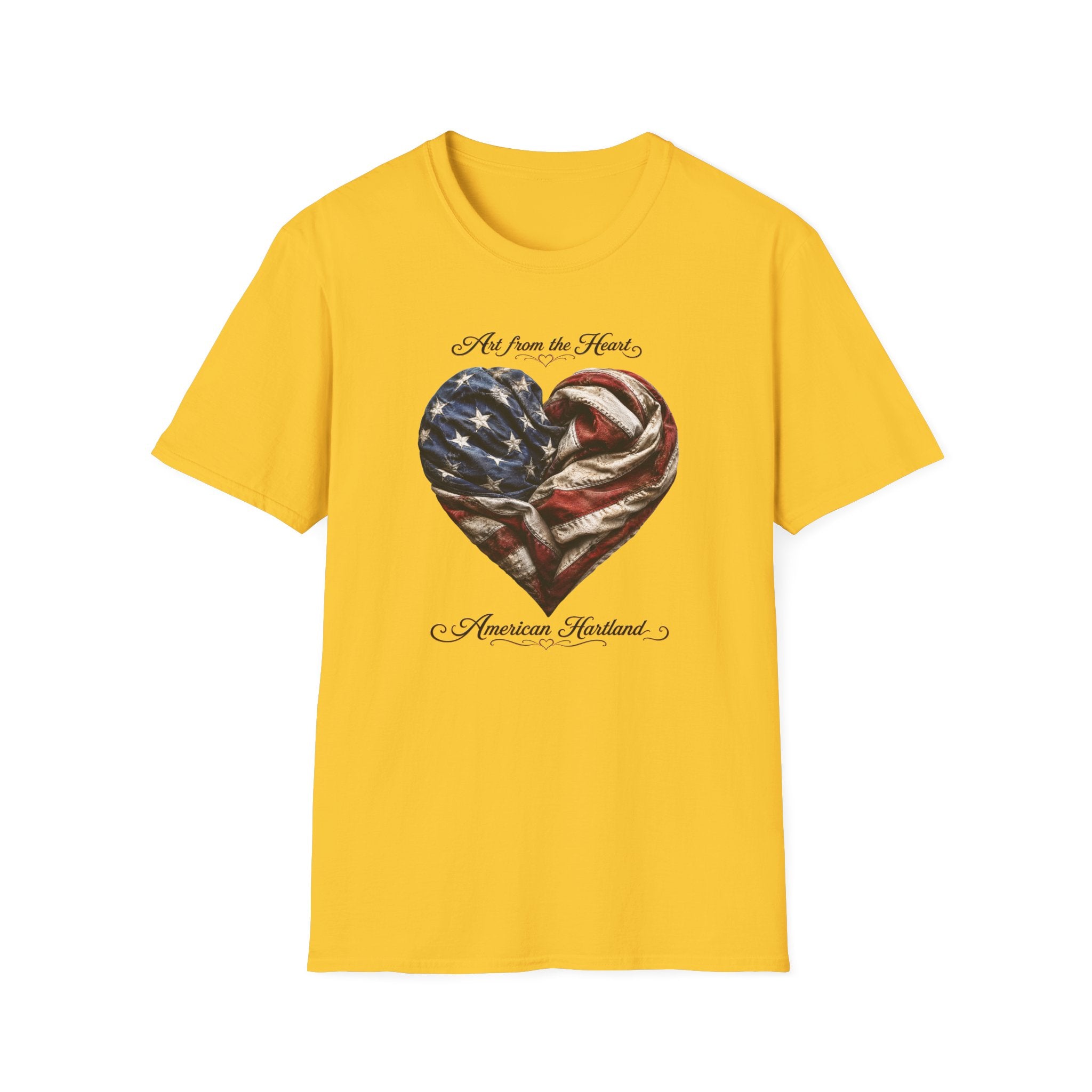 Patriotic Heart T-Shirt — “Art From the Heart” American Flag Tee