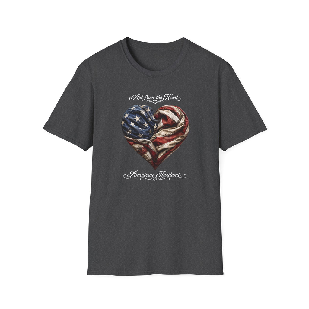 Patriotic Heart T-Shirt — “Art From the Heart” American Flag Tee