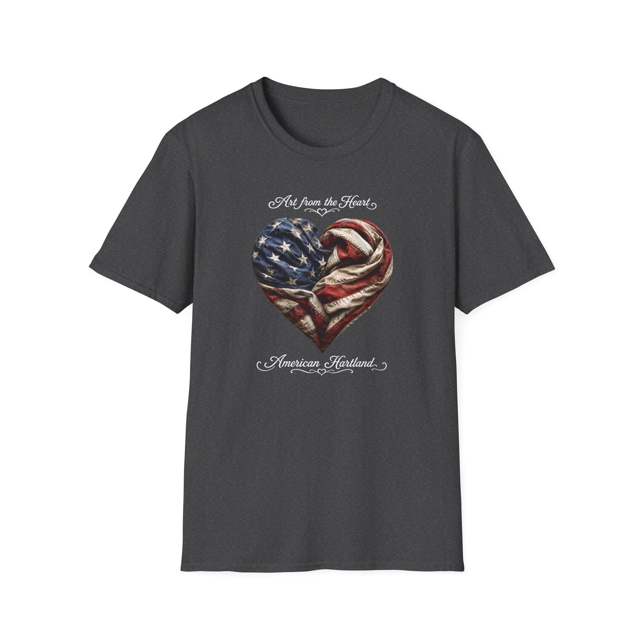 Patriotic Heart T-Shirt — “Art From the Heart” American Flag Tee