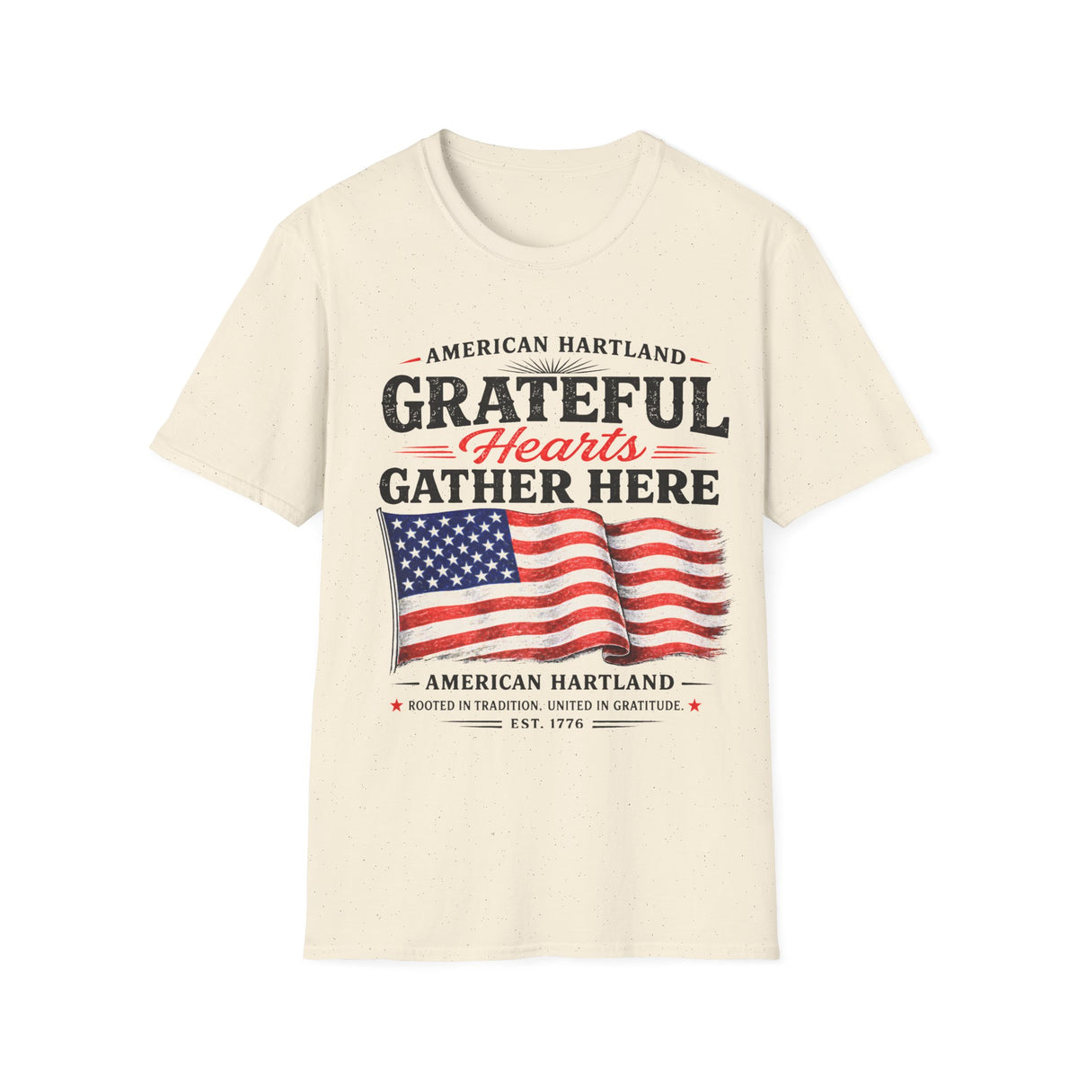 Grateful Hearts Gather Here Flag T-Shirt