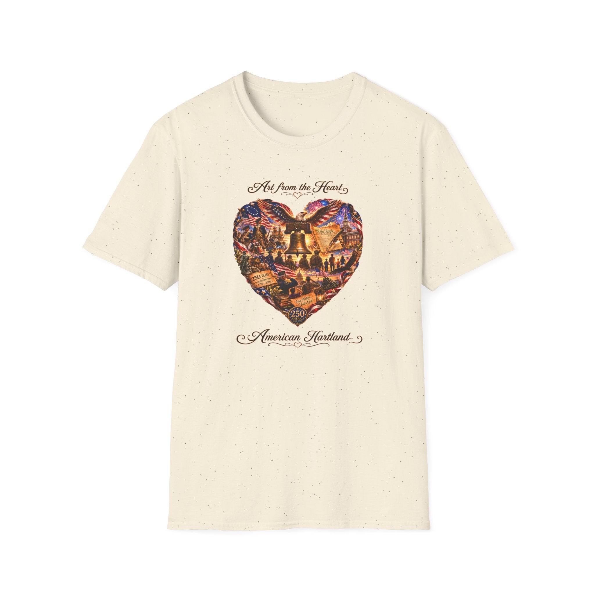 T-Shirt — "Art from the Heart: American Heartland" Patriotic Heart Design
